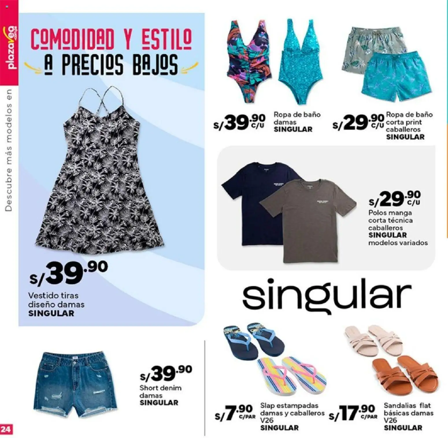 Catálogo Plaza Vea válido desde 21.11.2025 | Página: 24 | Productos: Baño, Ropa, Sandalias, Vestido