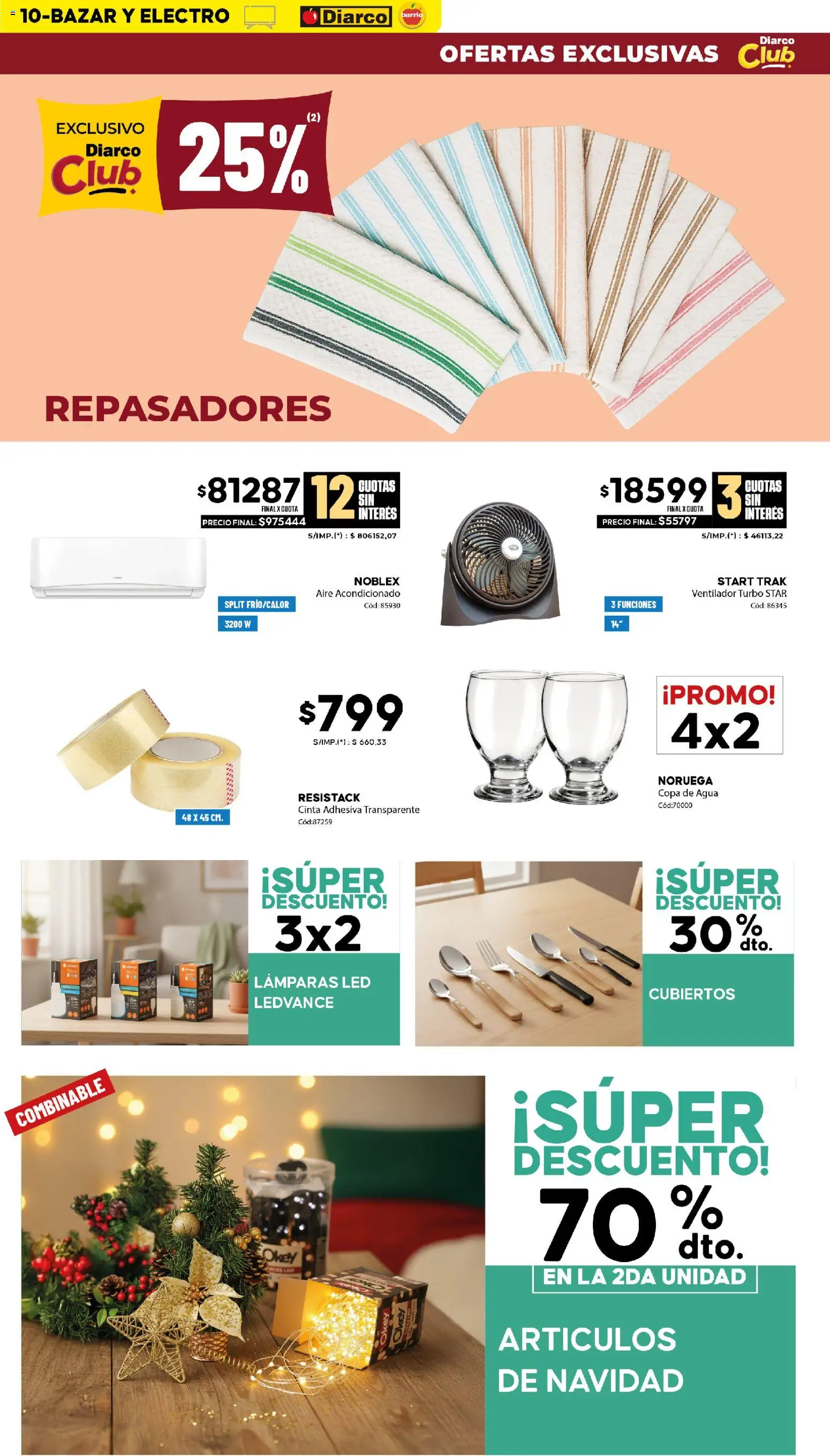 Diarco - Ofertas Diarco Barrio │ válido desde el 17.11.2025 | Página: 10 | Productos: Cinta, Aire acondicionado, Ventilador, Agua
