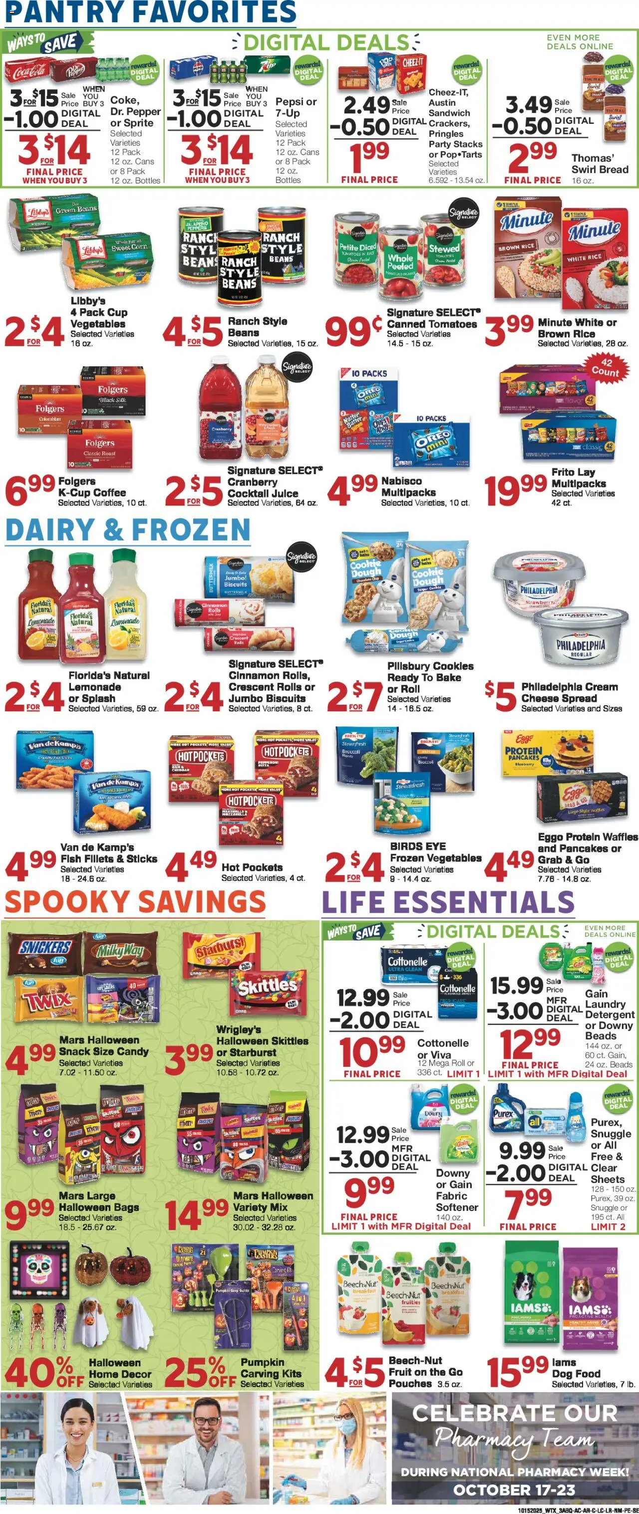 United Supermarkets Weekly Ad - valid from 15.10.2025 | Page: 3 | Products: Butter, Tomatoes, Chips, Pumpkin