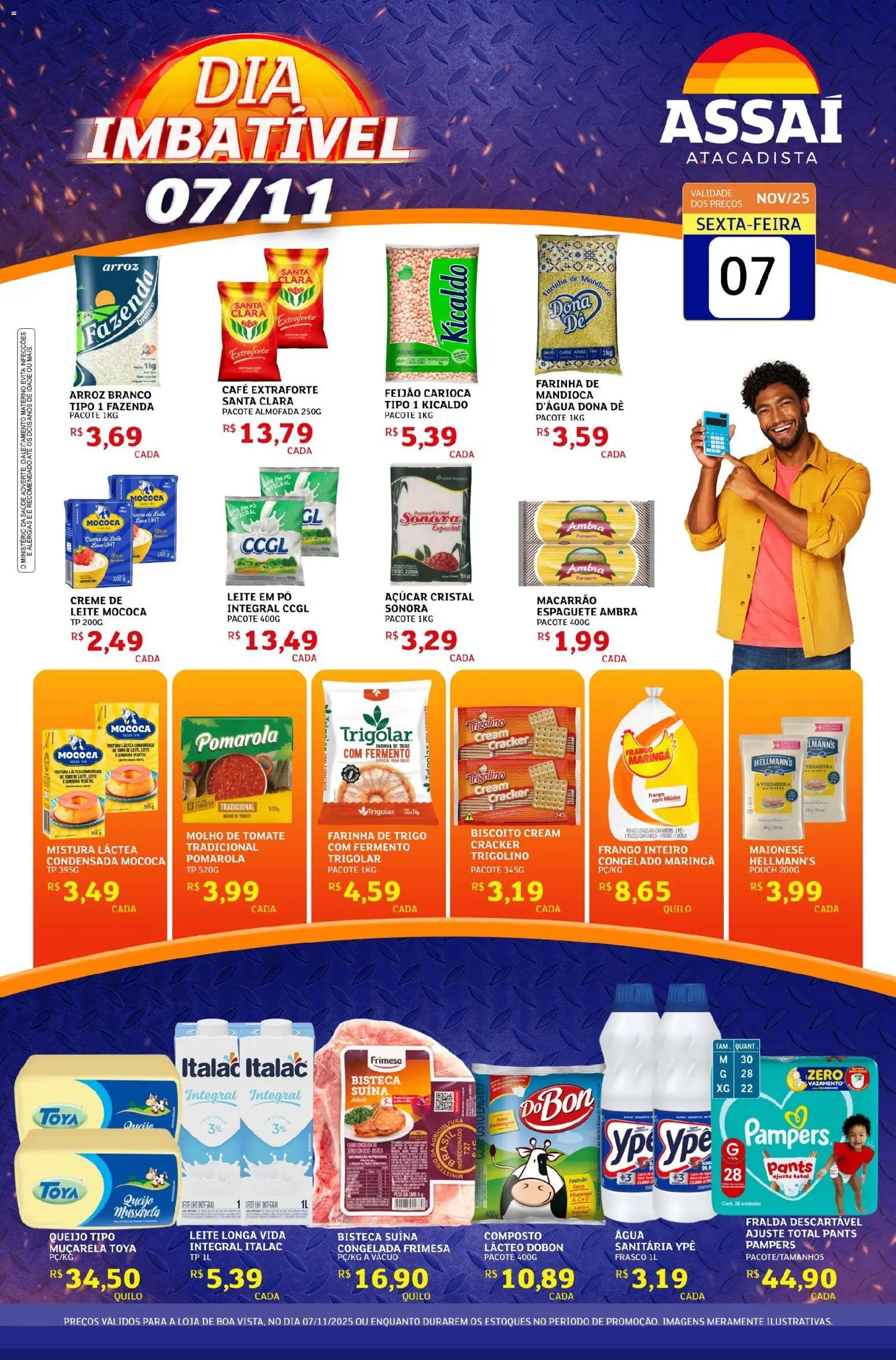 Assaí Atacadista Folheto - válido de 07.11.2025 | Página: 1 | Produtos: Pó, Almofada, Frango, Maionese