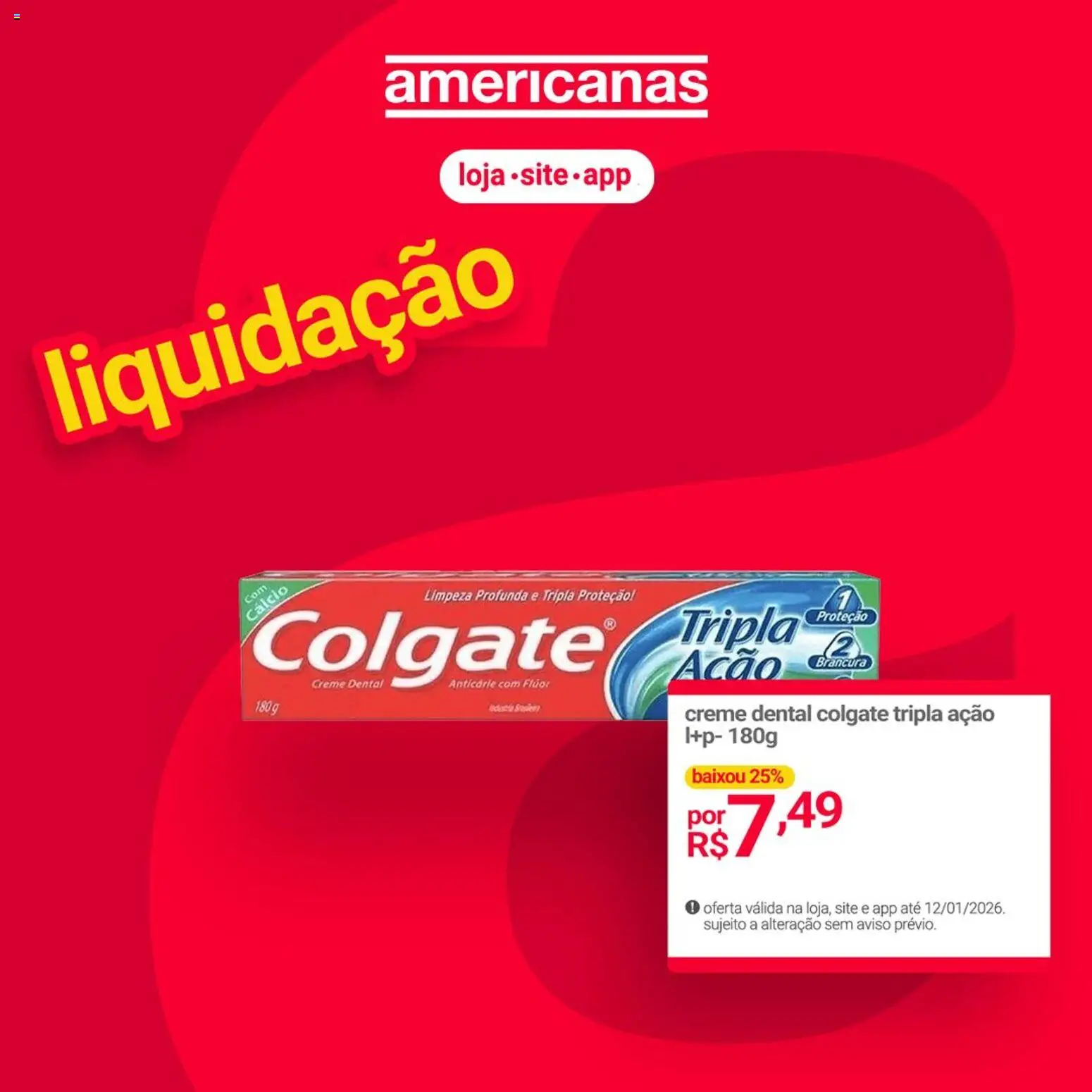 Lojas Americanas Folheto - válido de 12.01.2026 | Página: 5 | Produtos: Cálcio, Creme, Creme dental