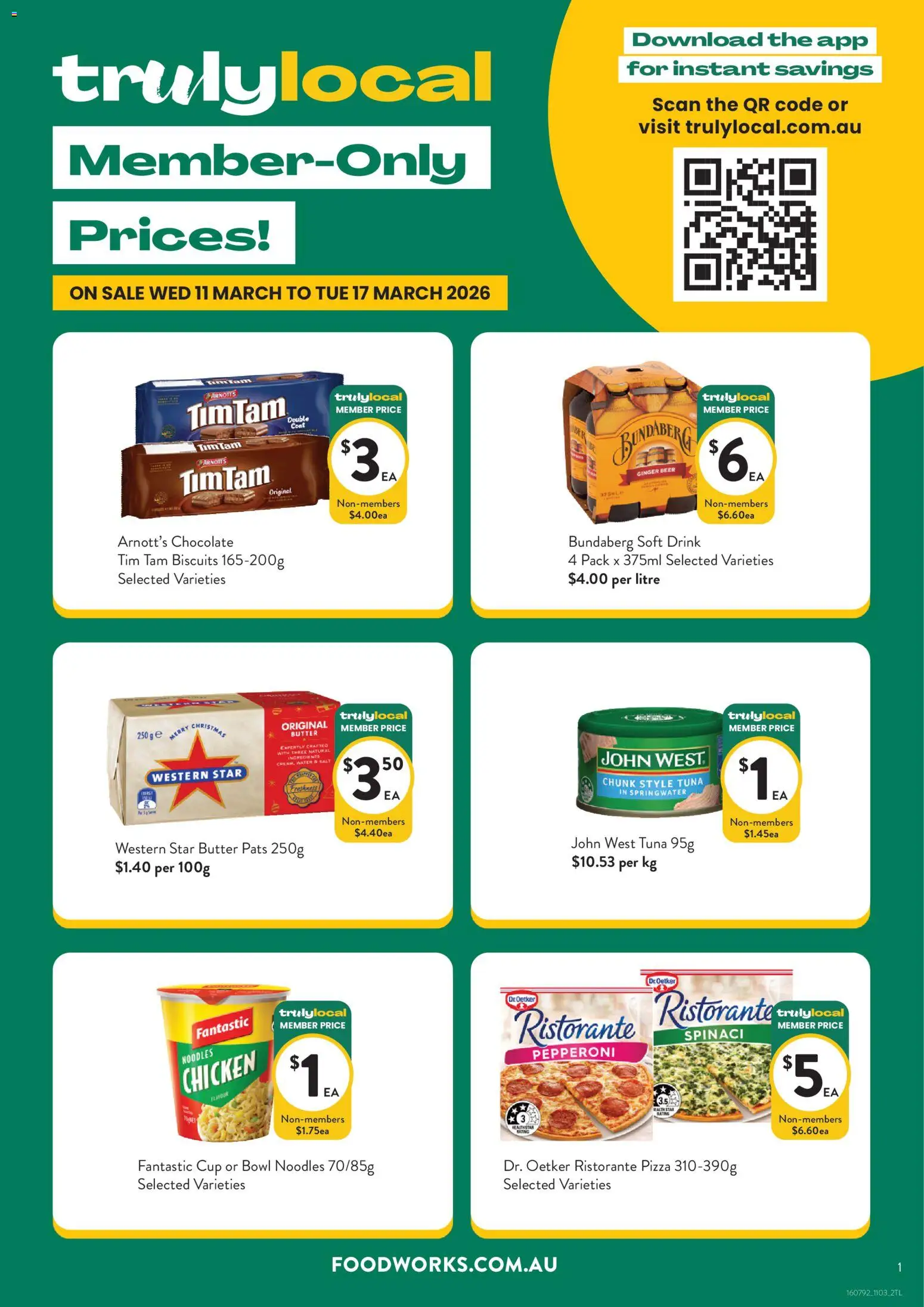 Foodworks catalogue - valid from 11.03.2026 | Page: 1 | Products: Ginger, Pizza, Biscuits, Water