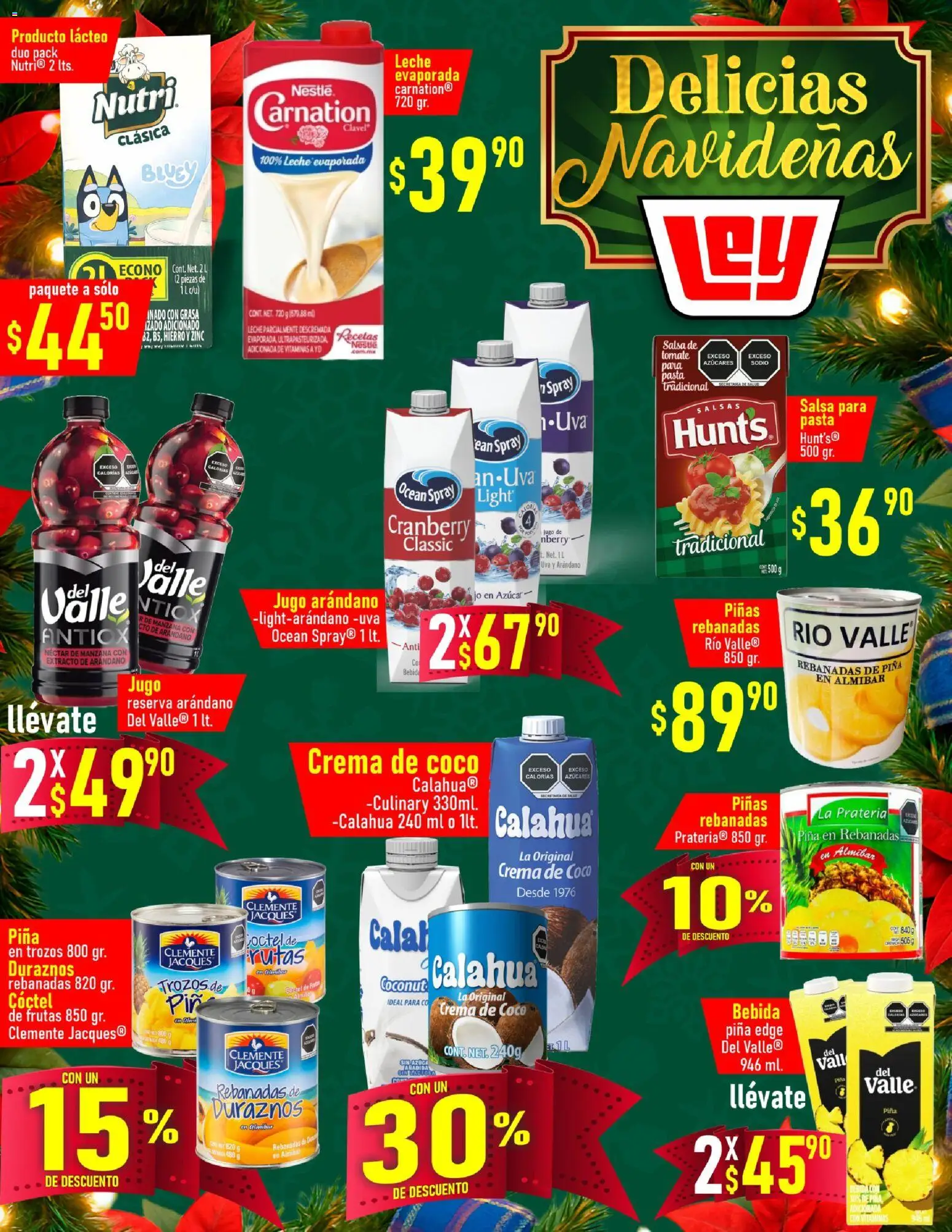Nuevas ofertas de Casa Ley válidas en toda la República Mexicana desde el 19.12.2025. ¡Encuentra las mejores ofertas en Casa Ley folleto Delicias Navideñas Frontera! | Página: 5 | Productos: Crema, Leche, Jugo, Salsa de tomate