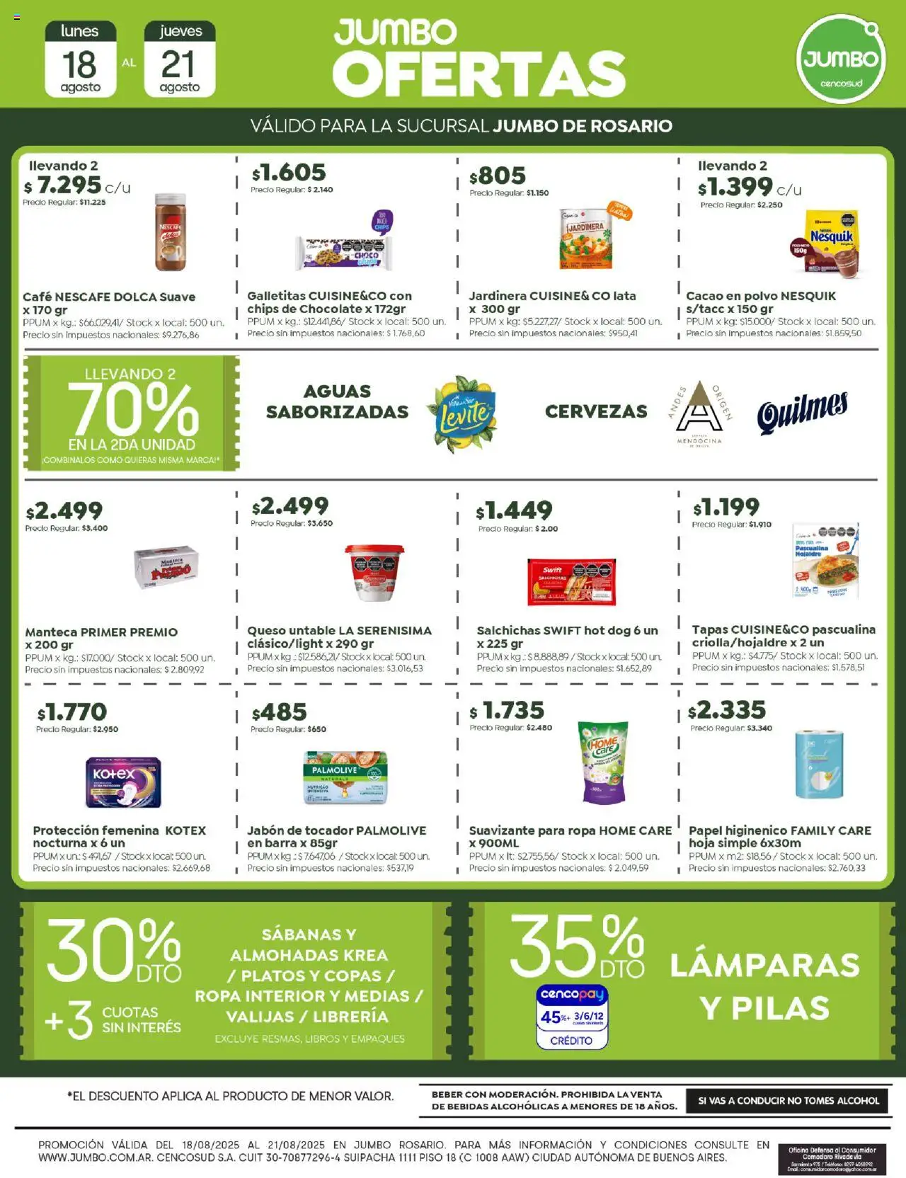 Jumbo - Oferta | Rosario │ válido desde el 18.08.2025 | Página: 2 | Productos: Ropa, Queso, Medias, Chocolate