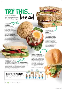 Preview of Woolworths Fresh Ideas Magazine - valid from 14.01.2026 | Page: 122 | Products: Bread, Lettuce, Avocado, Bakery