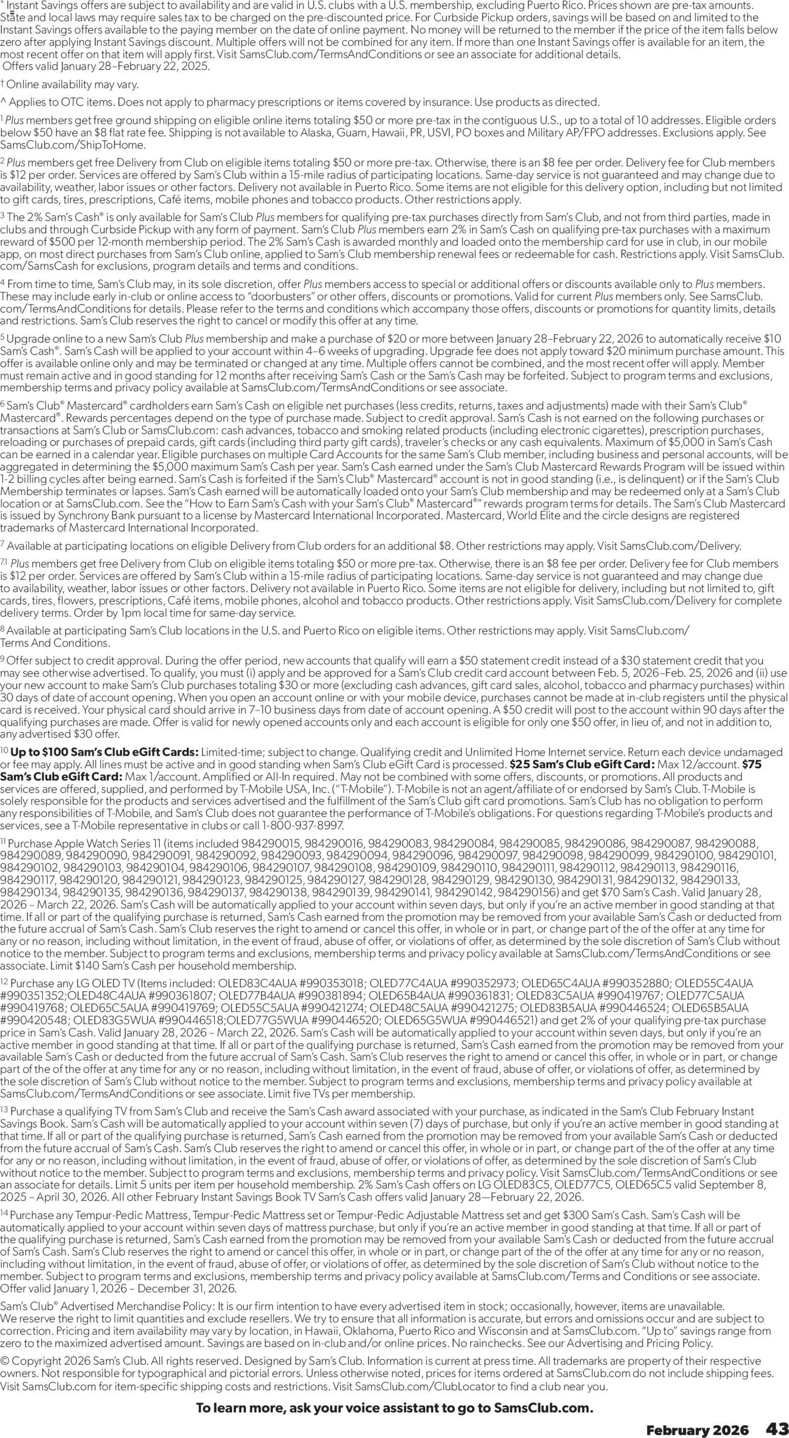 Sam's Club Instant Savings Book February - valid from 28.01.2026 | Page: 43