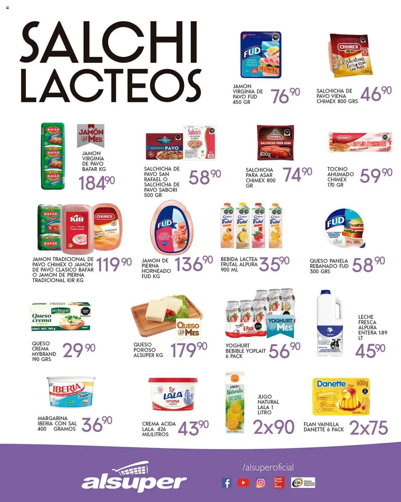 Nuevas ofertas de Alsuper válidas en toda la República Mexicana desde el 10.10.2025. ¡Encuentra las mejores ofertas en Alsuper - Folleto Saltillo! | Página: 4 | Productos: Salchicha, Queso crema, Jamón, Jugo
