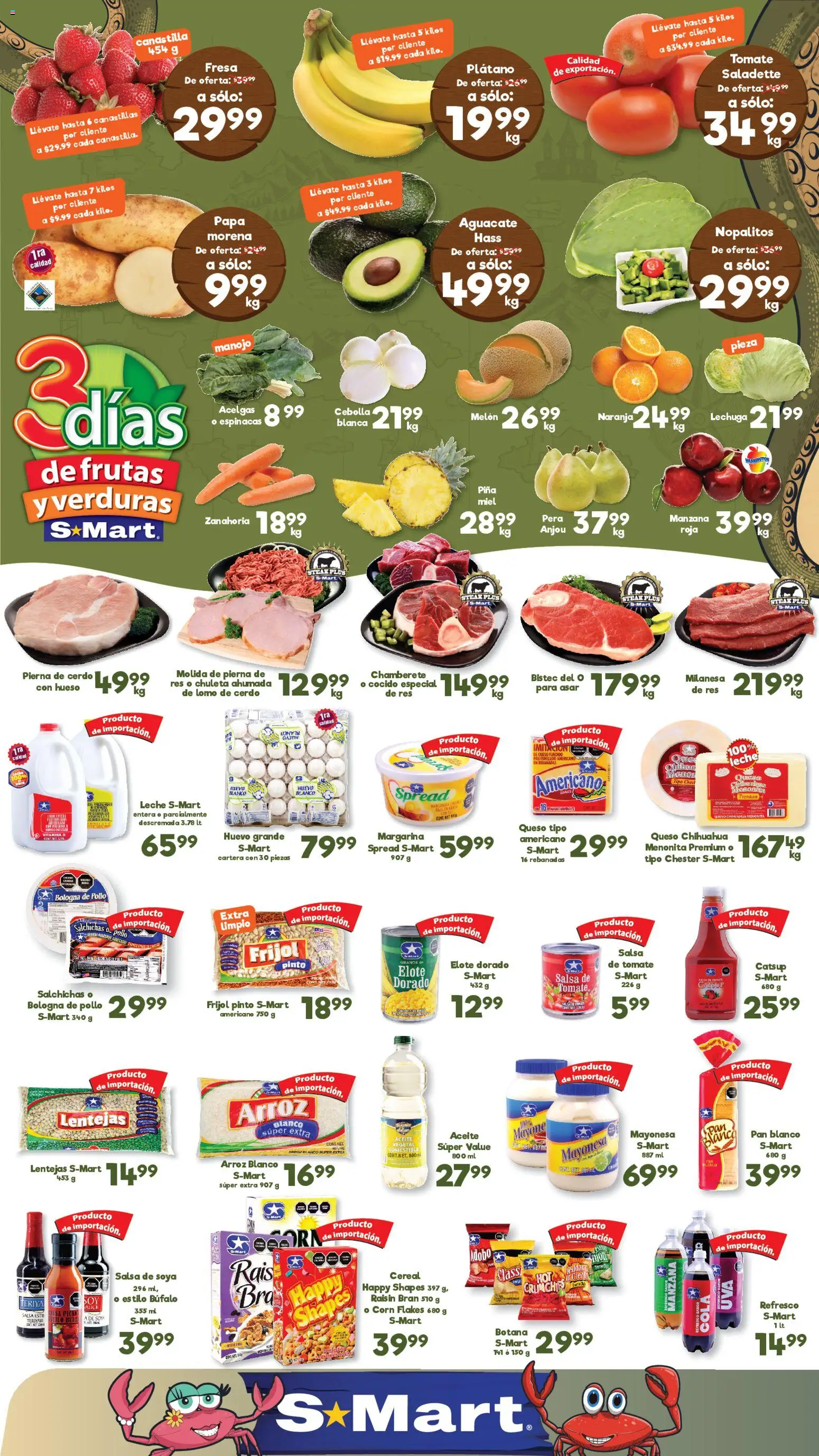 Nuevas ofertas de S-Mart válidas en toda la República Mexicana desde el 10.03.2026. ¡Encuentra las mejores ofertas en S-Mart folleto Nuevo Laredo! | Página: 1 | Productos: Pollo, Milanesa, Huevo, Res