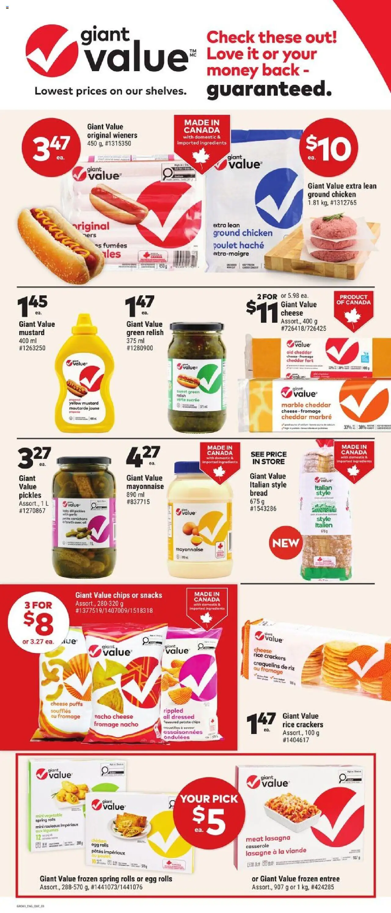 Giant Tiger flyer valid from 20.08.2025 | Page: 3 | Products: Rice, Chips, Bread, Chicken