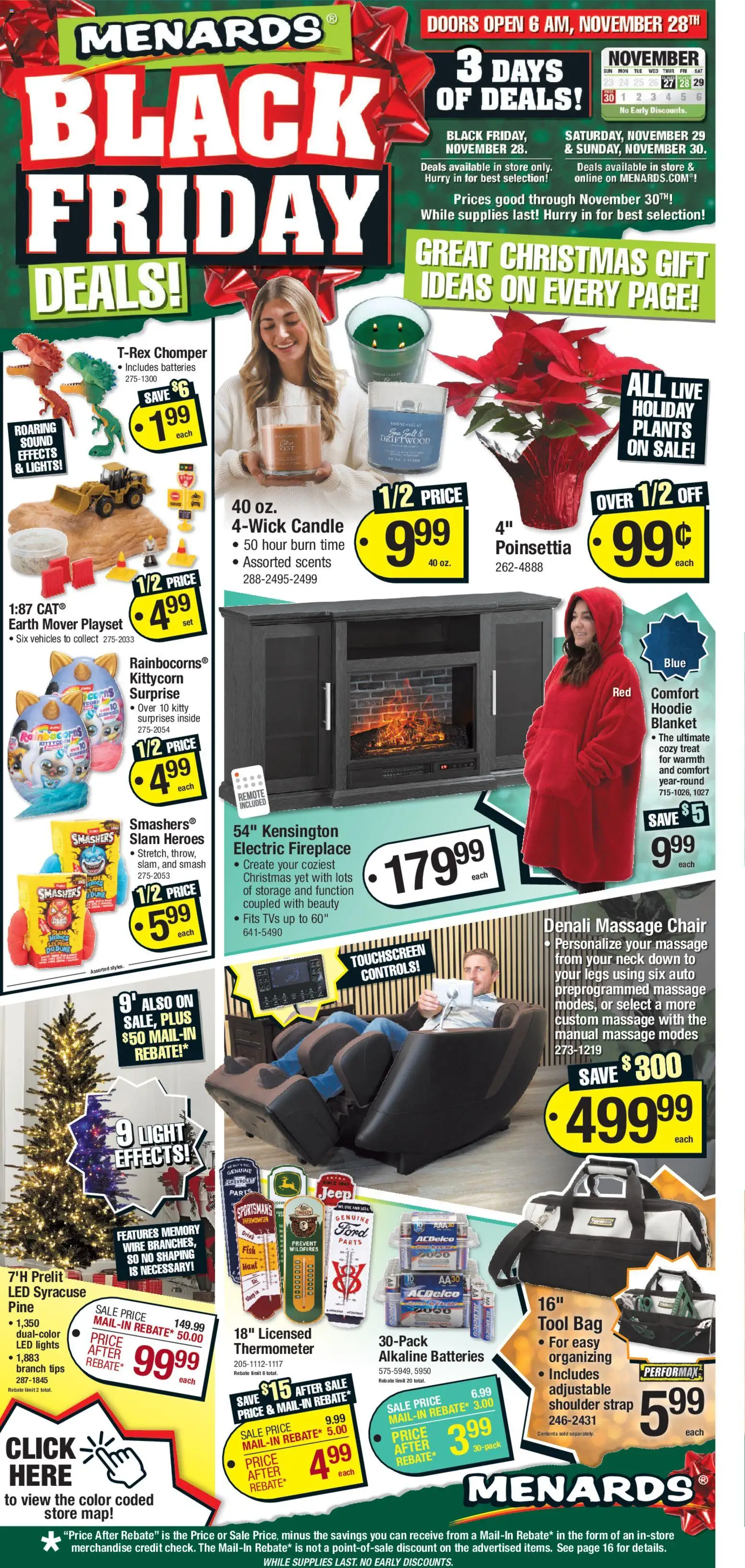 Menards Black Friday - valid from 28.11.2025 | Page: 1 | Products: Blanket, Chair, Hoodie, Bag