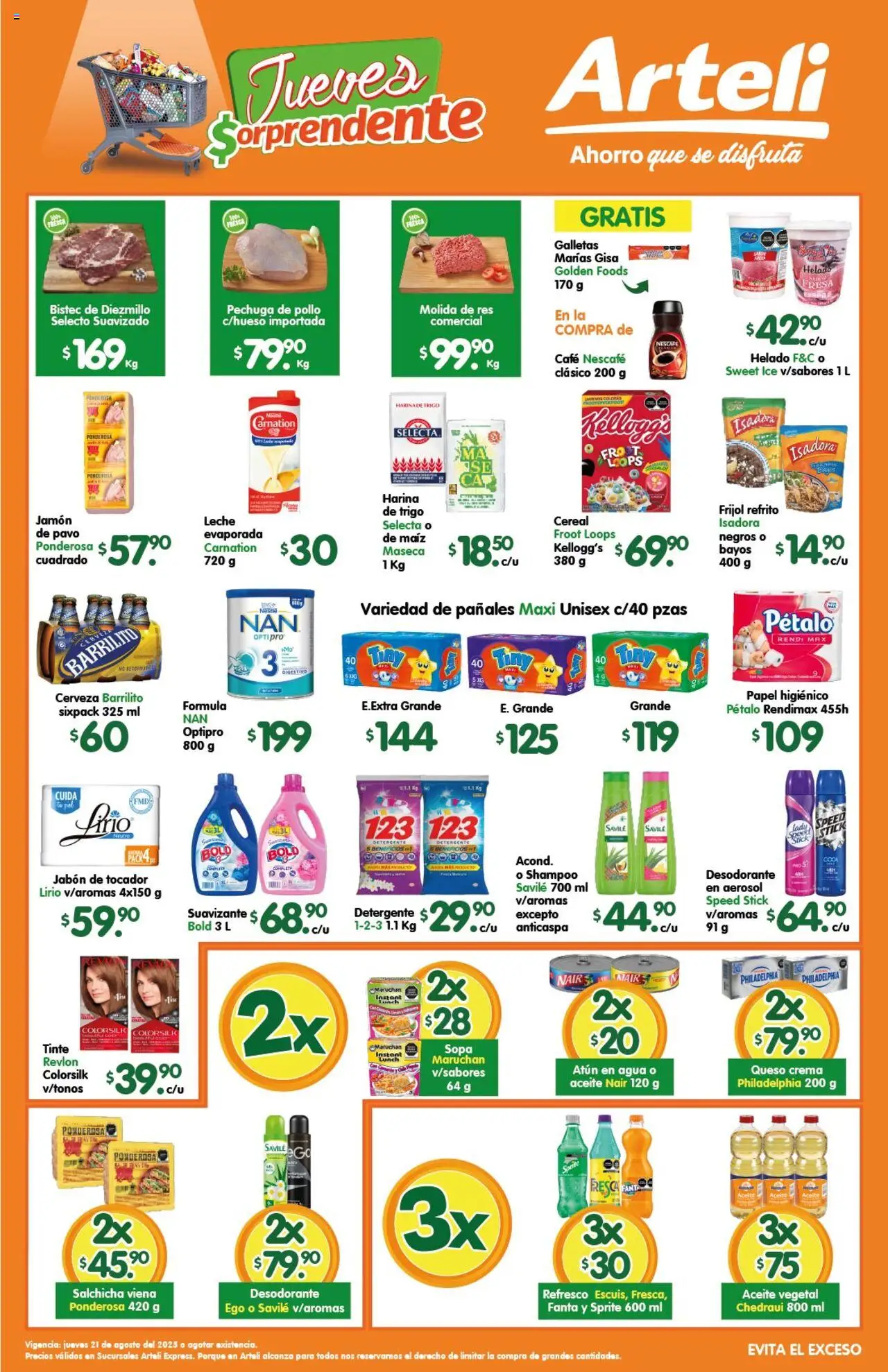 Nuevas ofertas de Arteli válidas en toda la República Mexicana desde el 21.08.2025. ¡Encuentra las mejores ofertas en Arteli - Folleto Express! | Página: 1 | Productos: Desodorante, Harina, Refresco, Helado