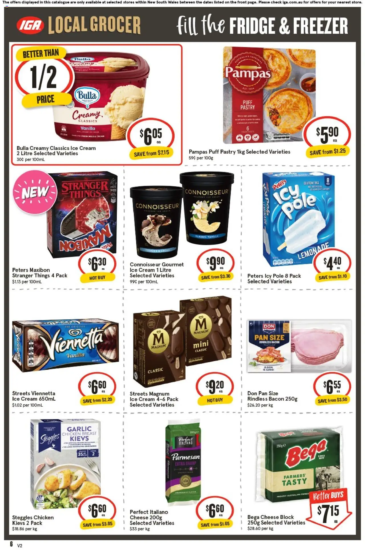 IGA catalogue - valid from 22.10.2025 | Page: 6 | Products: Milk, Ice cream, Garlic, Fridge