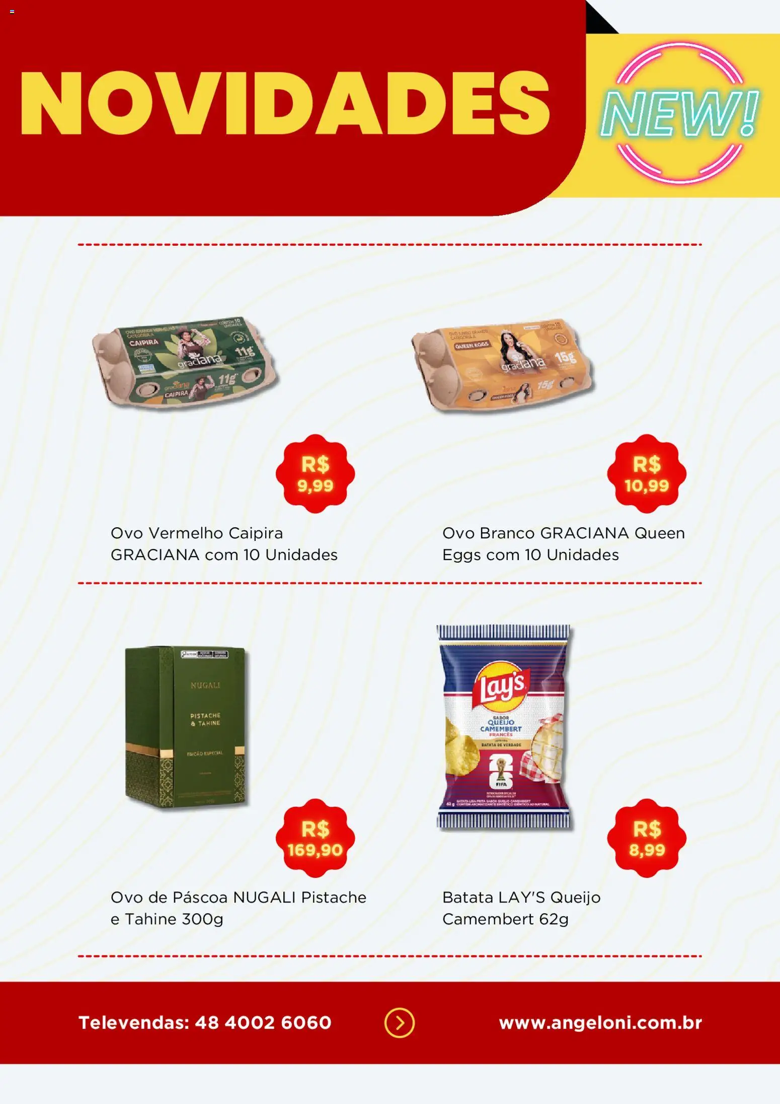 Angeloni Folheto - válido de 19.03.2026 | Página: 4 | Produtos: Ovo de páscoa, Pistache, Queijo, Batata