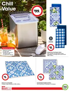 Preview of Coles BestBuys - AlfrescCo Dining - valid from 24.10.2025 | Page: 4 | Products: Terry, Tea, Napkins, Ice maker