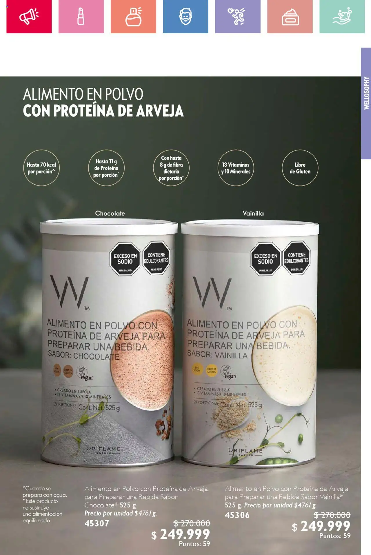 Oriflame revista - valida desde el 02.08.2025 | Página: 33 | Productos: Polvo, Vitaminas, Chocolate
