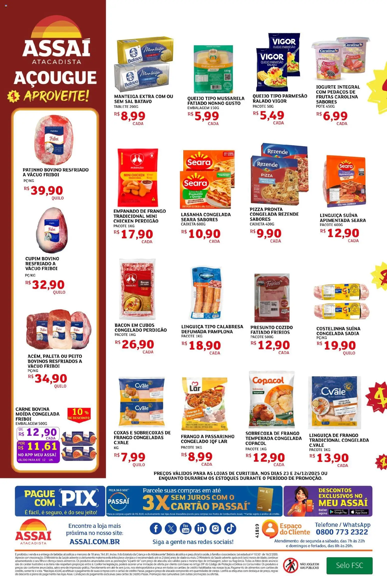 Assaí Atacadista Folheto - válido de 23.12.2025 | Página: 2 | Produtos: Linguiça, Iogurte, Pneus, Queijo parmesão