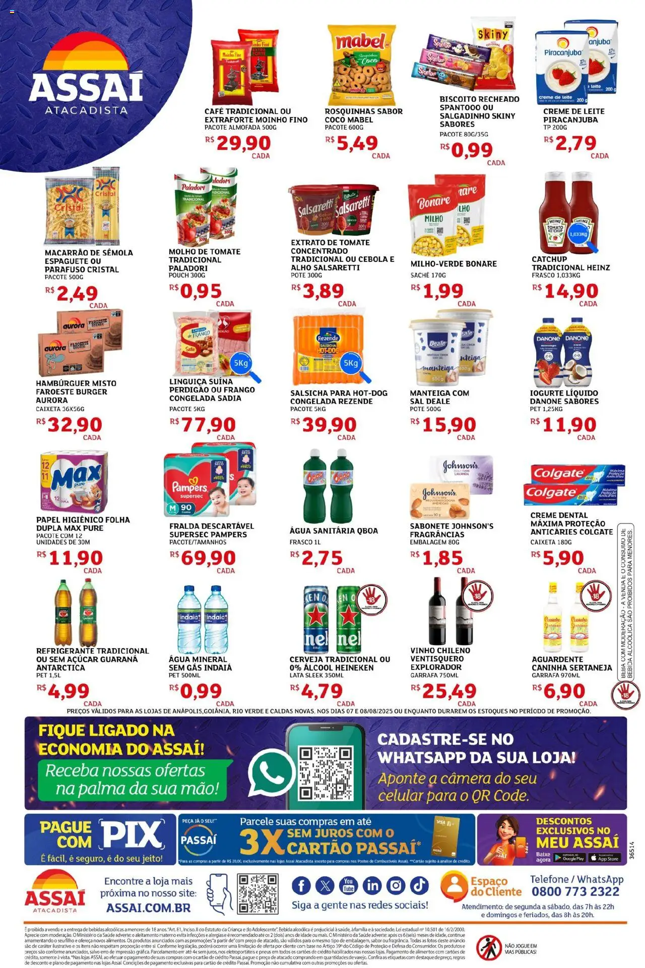 Assaí Atacadista Folheto - válido de 07.08.2025 | Página: 2 | Produtos: Cebola, Leite, Manteiga, Biscoito recheado