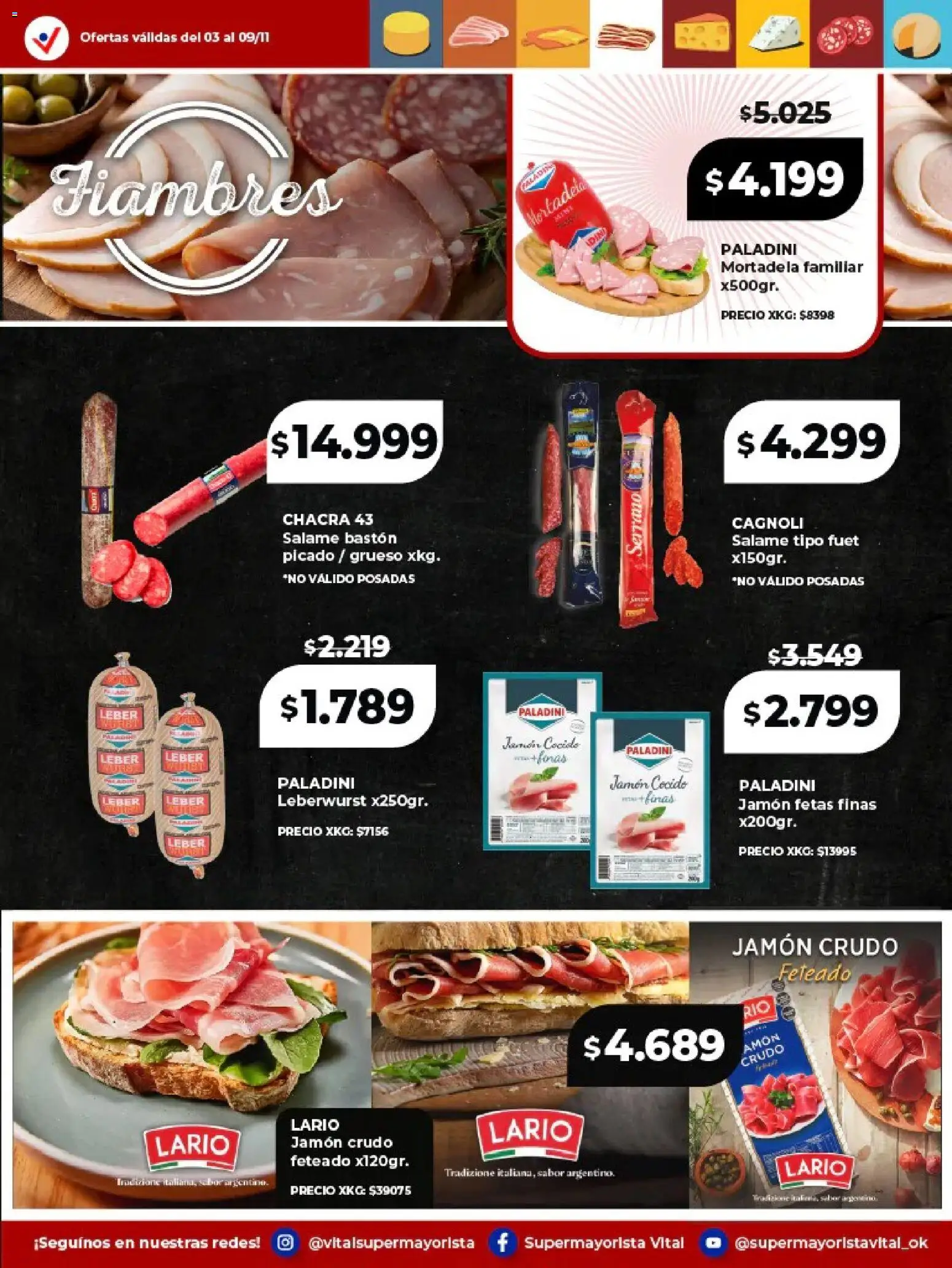Vital - Especial de frescos - Abasto │ válido desde el 03.11.2025 | Página: 10 | Productos: Jamón cocido, Jamón crudo, Mortadela, Salame