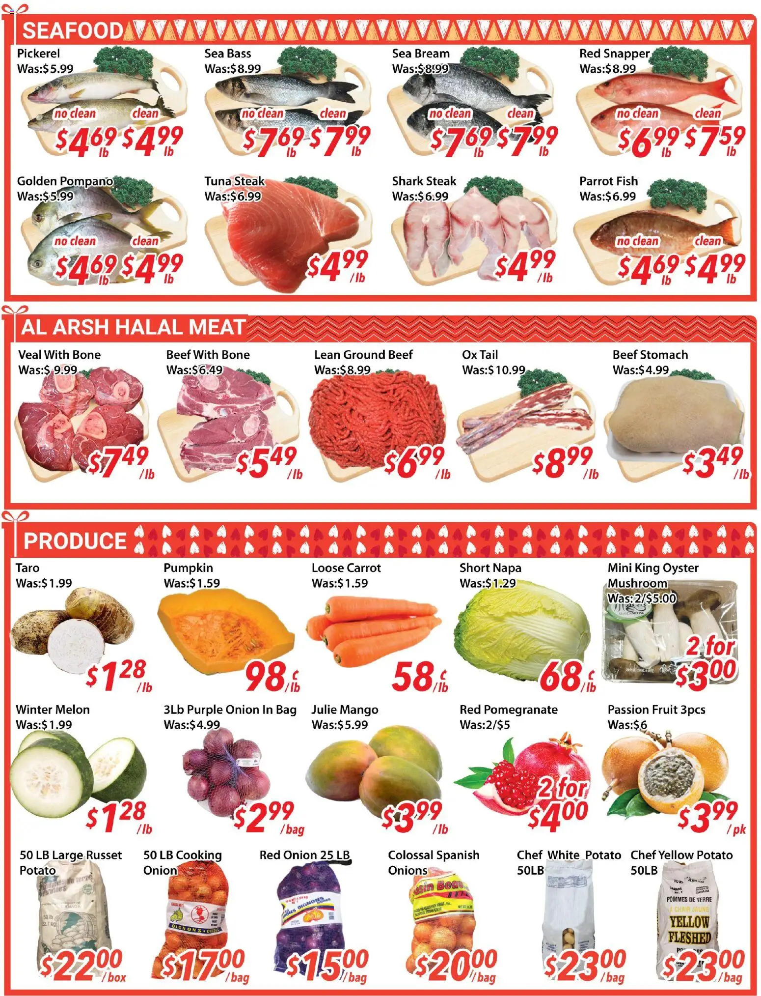 Ample Food Market flyer valid from 02.01.2026 | Page: 2 | Products: Fish, Beef, Bag, Pumpkin
