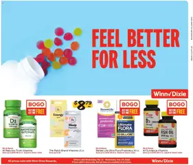 Preview of Winn Dixie weekly ads valid from 11.03.2026 | Page: 8 | Products: Fish Oil, Probiotics, Melatonin, Fish