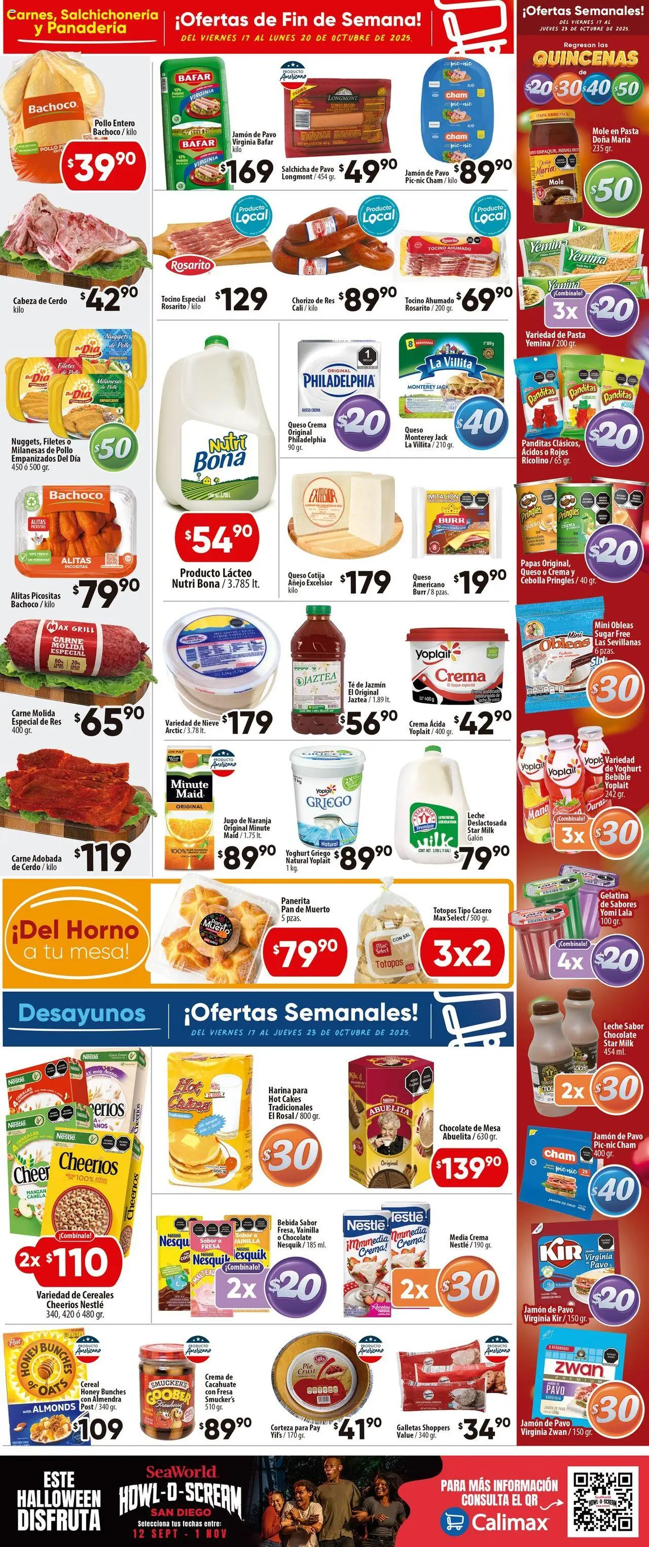 Nuevas ofertas de Calimax válidas en toda la República Mexicana desde el 17.10.2025. ¡Encuentra las mejores ofertas en Calimax folleto Ensenada! | Página: 2 | Productos: Queso crema, Cacahuate, Jugo, Cereales