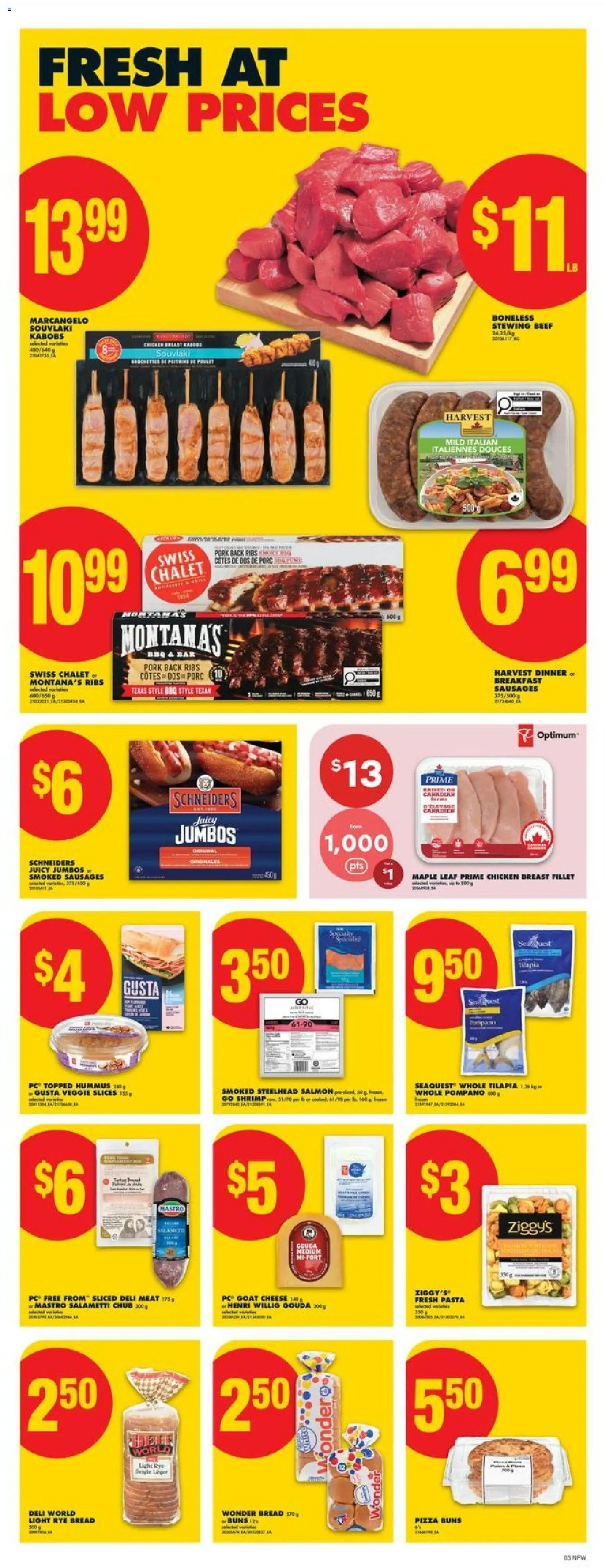 No Frills flyer valid from 05.03.2026 | Page: 3 | Products: Pasta, PC, Bread, Chicken