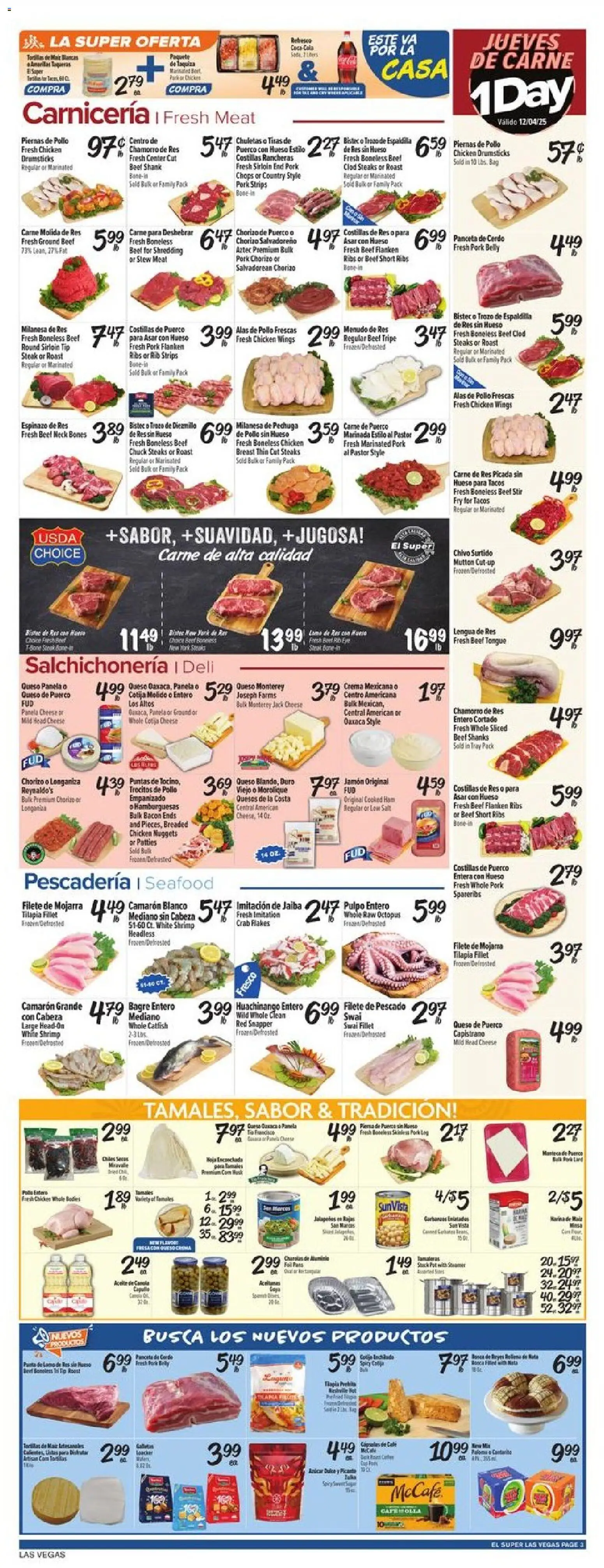 El Super Weekly Ad - NV - valid from 03.12.2025 | Page: 3 | Products: Cheese, Ham, Beet, Bag