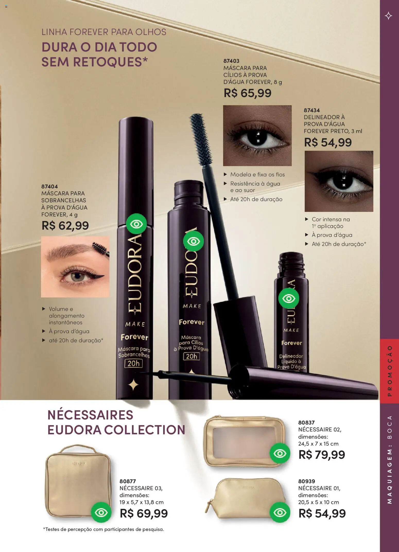 Eudora Folheto - válido de 19.02.2026 | Página: 55 | Produtos: Maquiagem, Máscara para cílios, Delineador, Necessaire