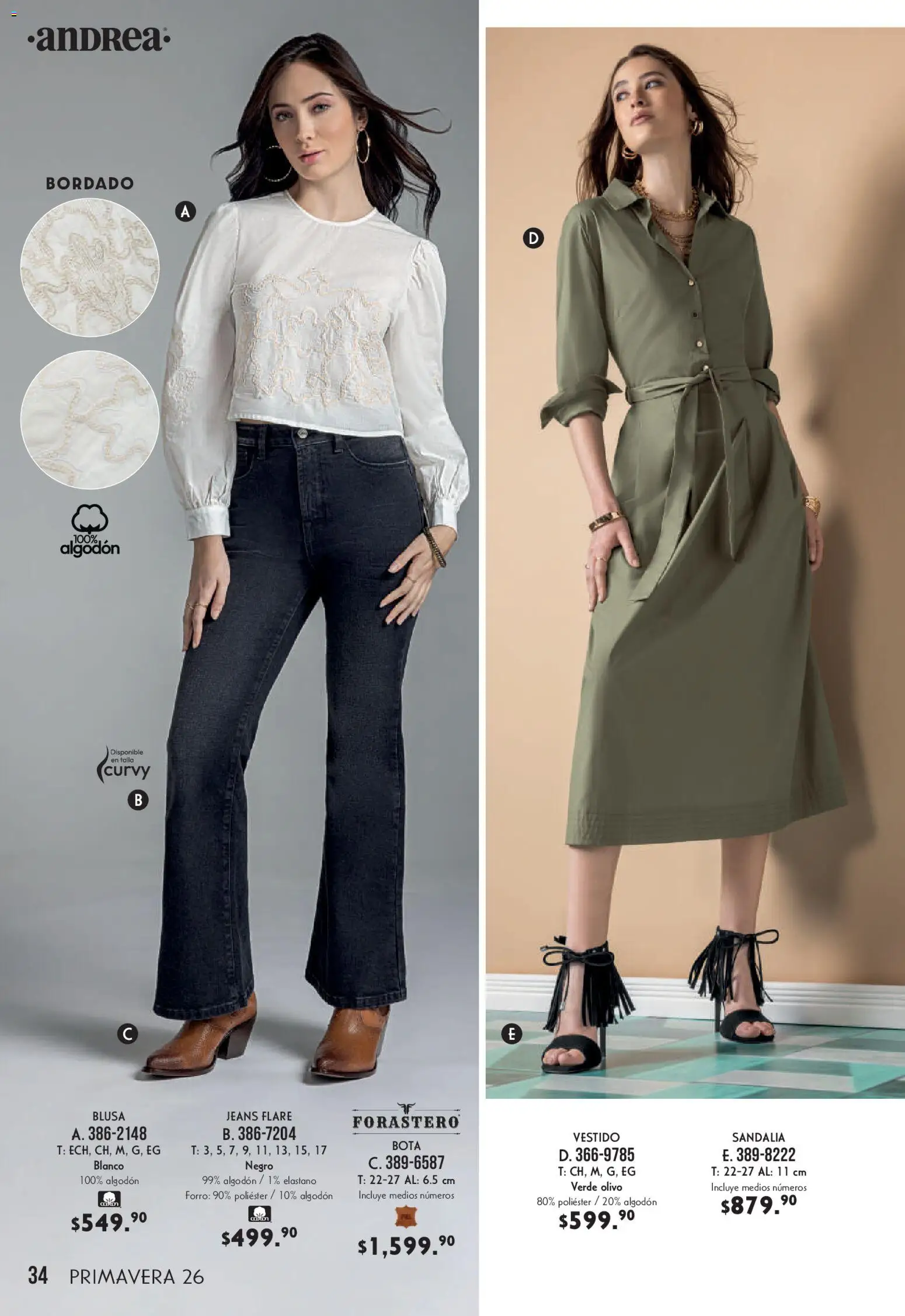 Nuevas ofertas de Andrea válidas en toda la República Mexicana desde el 22.03.2026. ¡Encuentra las mejores ofertas en Andrea catálogo Lo más top! | Página: 34 | Productos: Blusa, Algodón, Vestido