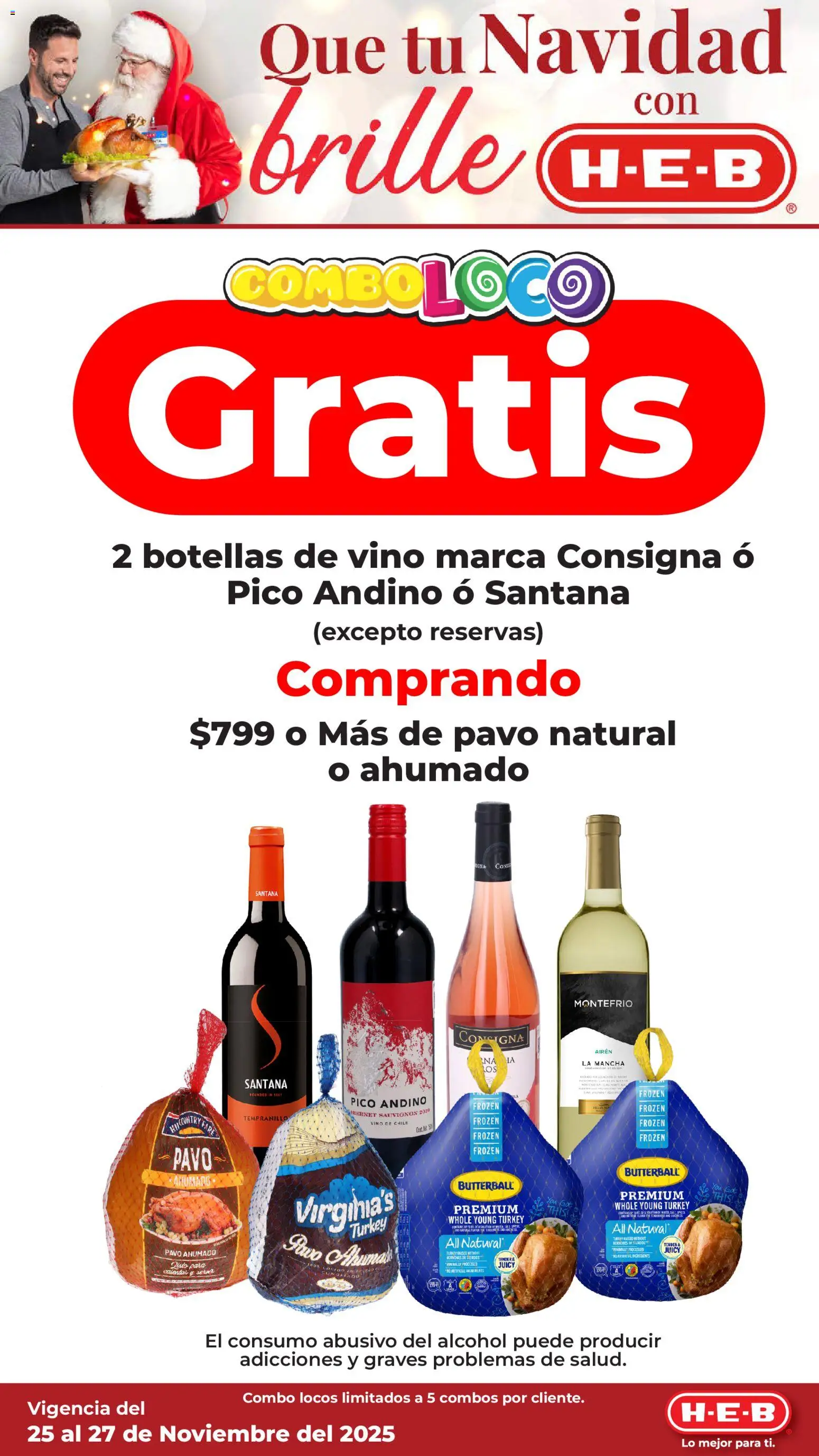 Nuevas ofertas de H-E-B válidas en toda la República Mexicana desde el 25.11.2025. ¡Encuentra las mejores ofertas en H-E-B folleto  Que tu Navidad! | Página: 4 | Productos: Pico, Vino