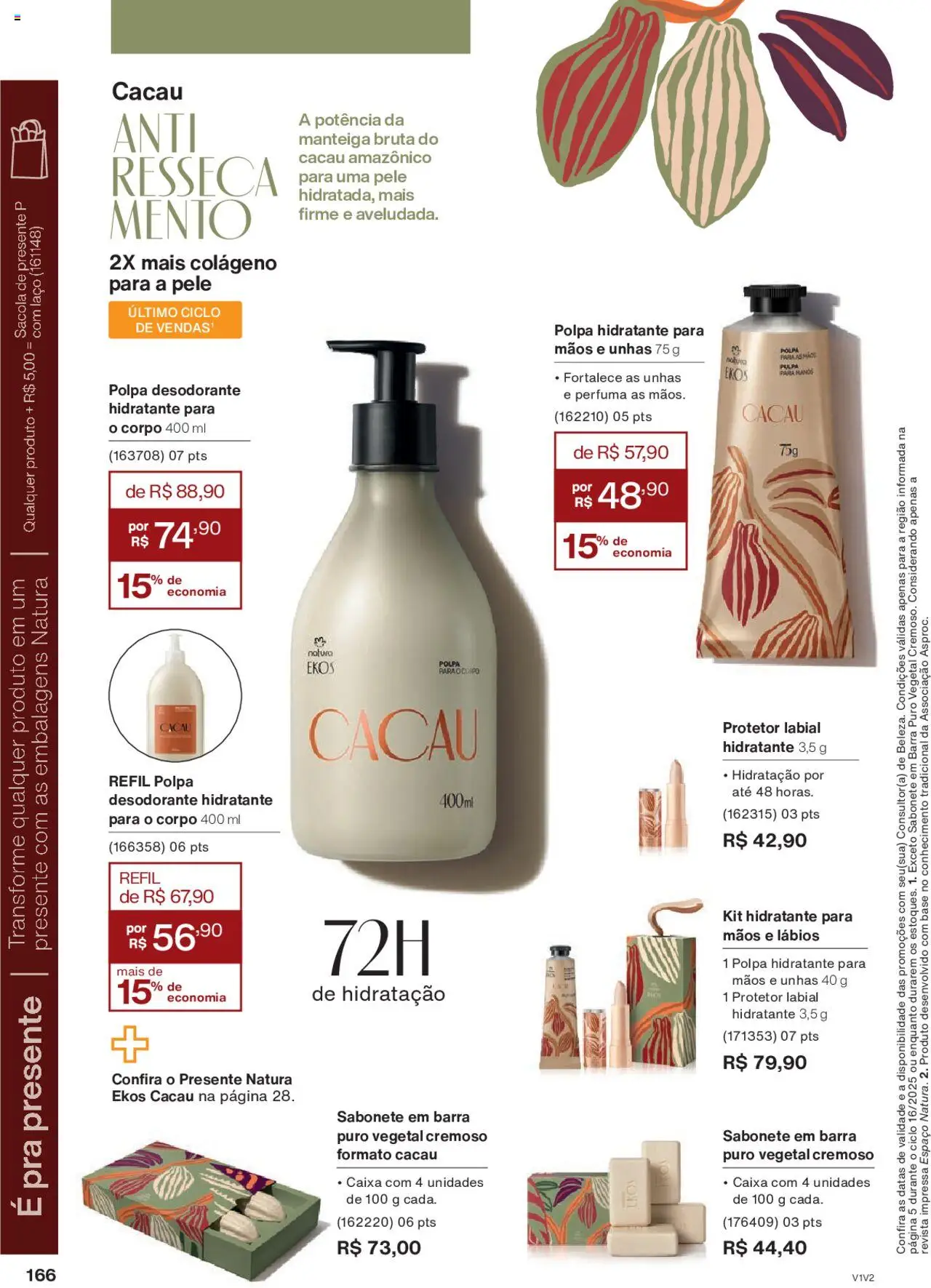 Natura Folheto - válido de 01.10.2025 | Página: 166 | Produtos: Colágeno, Desodorante, Caixa, Base