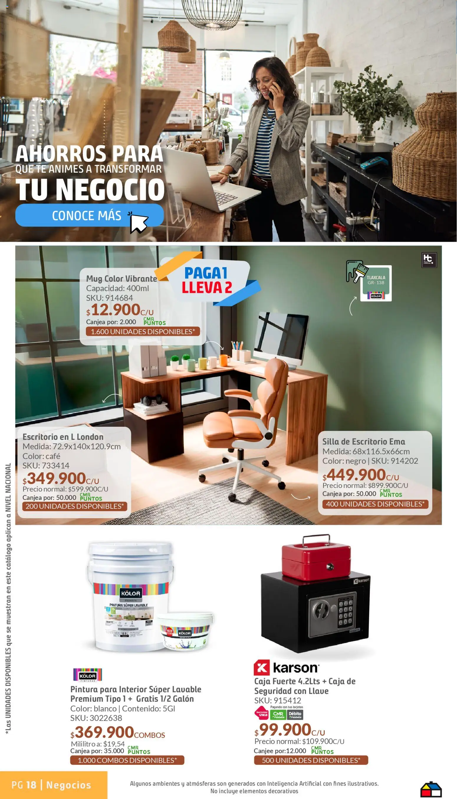 Homecenter revista - valida desde el 26.03.2026 | Página: 18 | Productos: Escritorio, Té, Llave, Silla