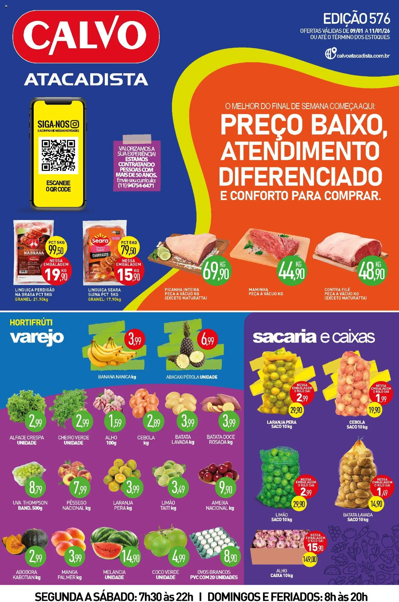 Calvo Atacadista Folheto - válido de 09.01.2026 | Página: 1 | Produtos: Pera, Cebola, Batata, Ameixa