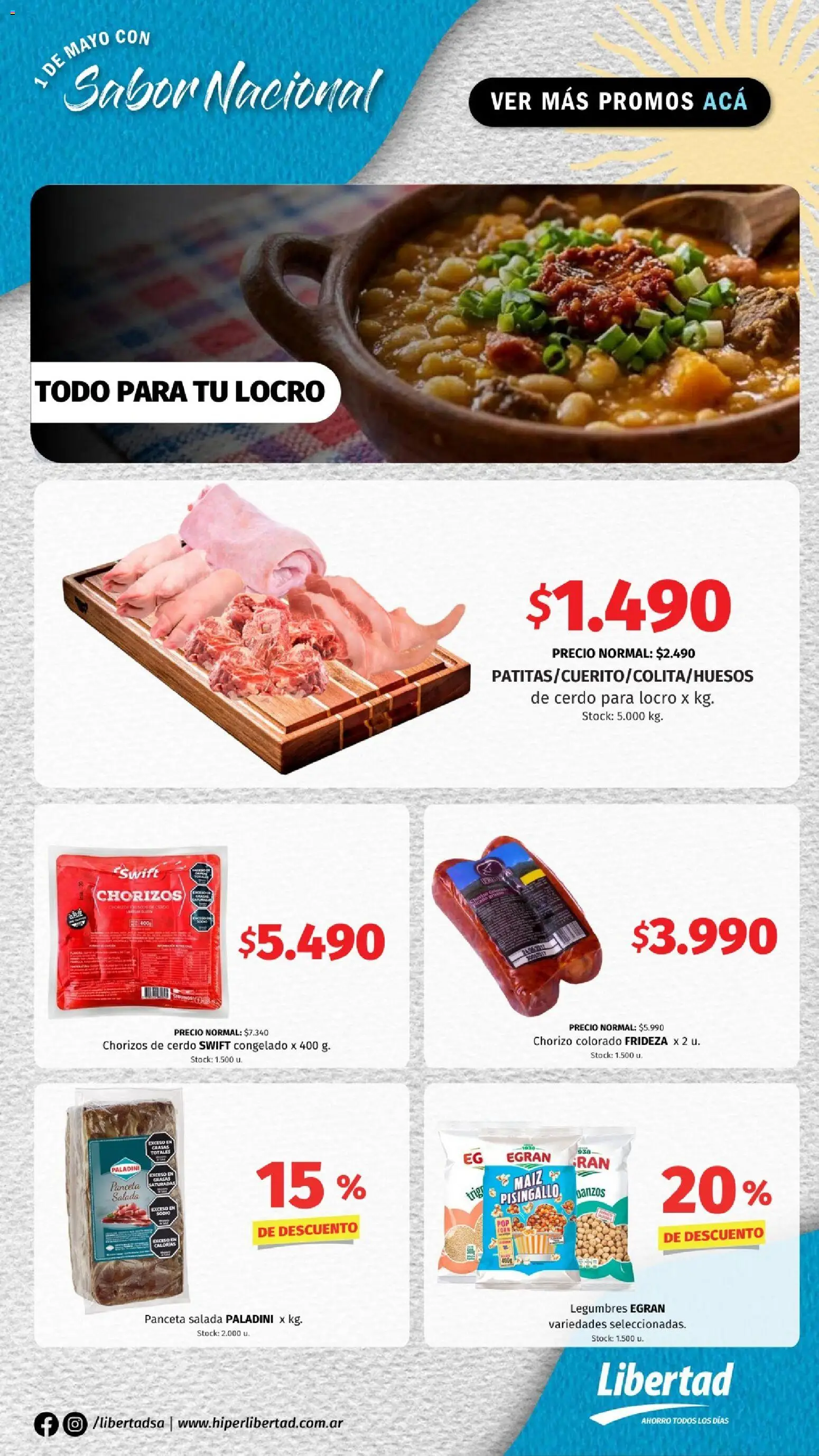 Hipermercado Libertad - Especial patrio │ válido desde el 23.04.2026 | Página: 4 | Productos: Panceta, Maiz, Chorizo, Cerdo