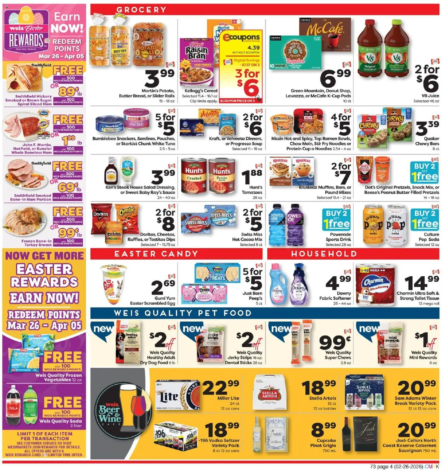 Weis Weekly Circular - DE - valid from 26.02.2026 | Page: 4 | Products: Butter, Beer, Rice, Vodka