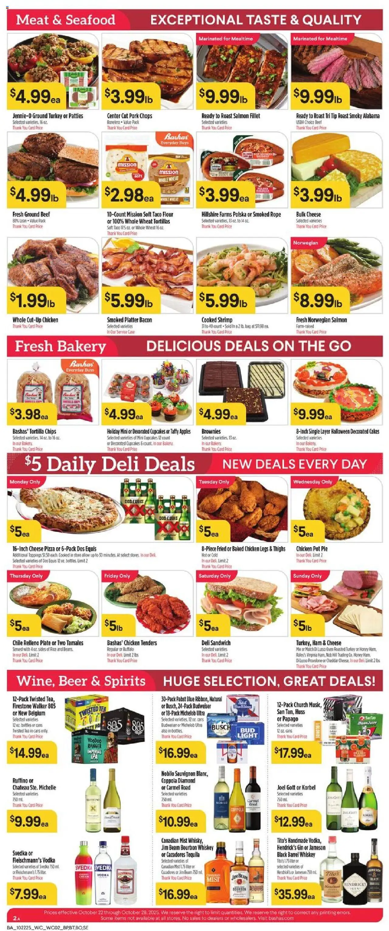 Basha's Weekly Ad - valid from 22.10.2025 | Page: 2 | Products: Bakery, Cheese, Ham, Bag