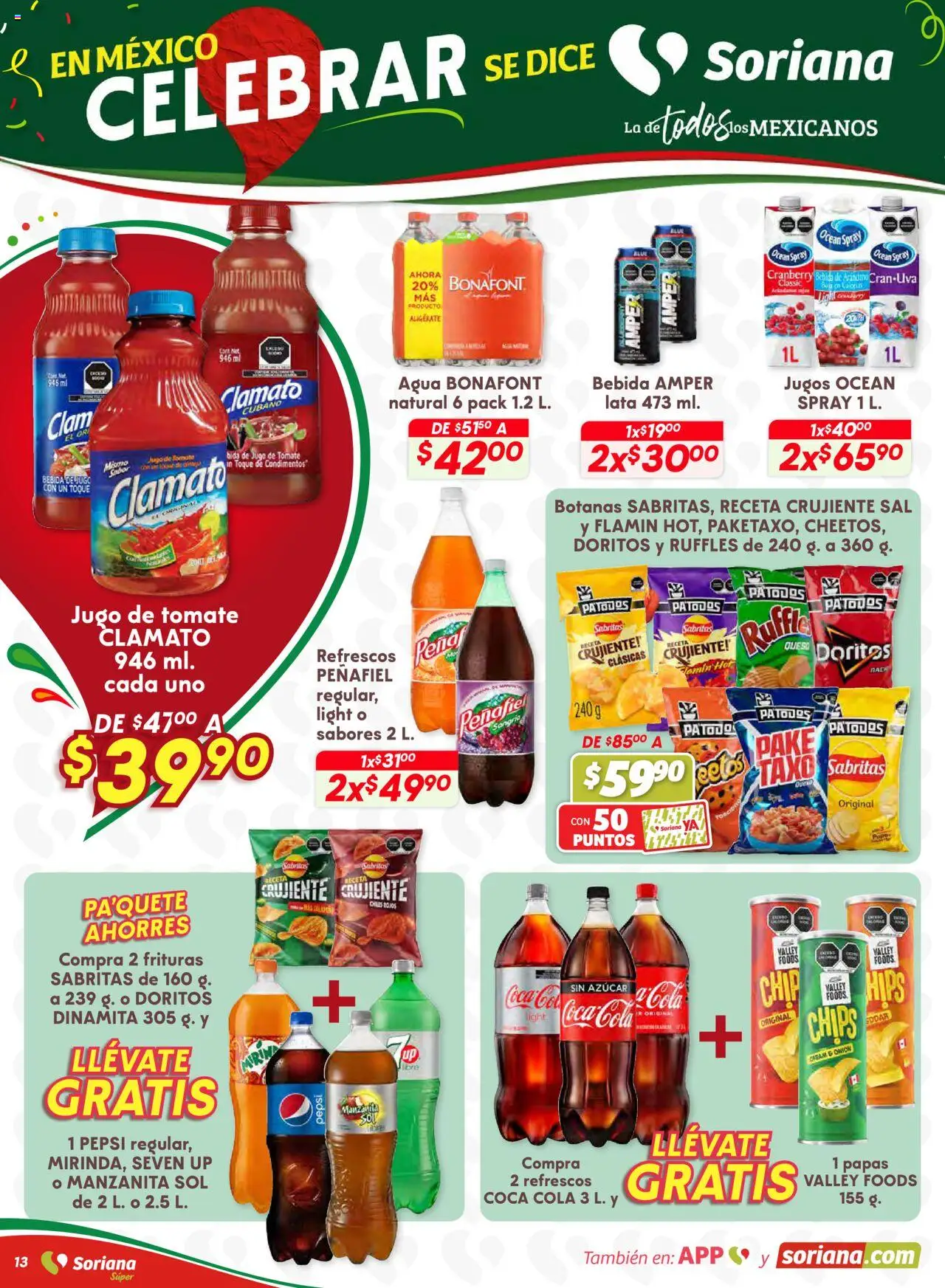Nuevas ofertas de Soriana válidas en toda la República Mexicana desde el 28.08.2025. ¡Encuentra las mejores ofertas en Soriana - Preciazazaso Súper: Frontera Chia, Q. Roo! | Página: 13 | Productos: Azúcar, Sal, Tomate, Col