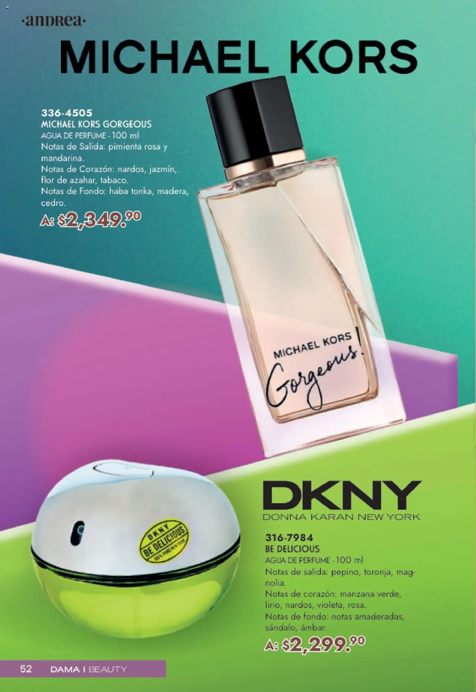 Nuevas ofertas de Andrea válidas en toda la República Mexicana desde el 19.04.2026. ¡Encuentra las mejores ofertas en Andrea catálogo Mamá y Peques! | Página: 52 | Productos: Pimienta, Manzana, Agua, Perfume