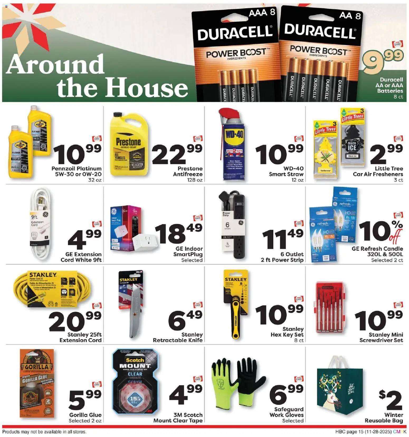 Weis Ad - valid from 28.11.2025 | Page: 15 | Products: Screwdriver, Antifreeze, Gloves, Bag