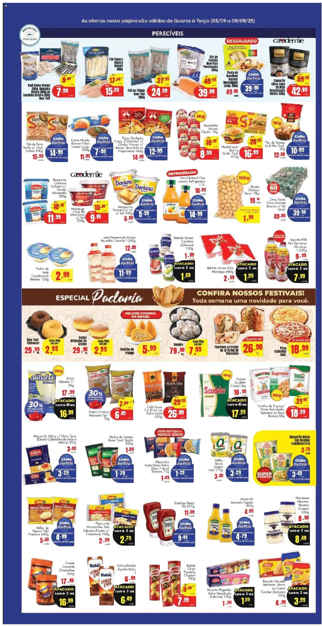 Barbosa Supermercados Folheto - válido de 03.09.2025 | Página: 3 | Produtos: Doriana, Leite, Açúcar, Carne moída