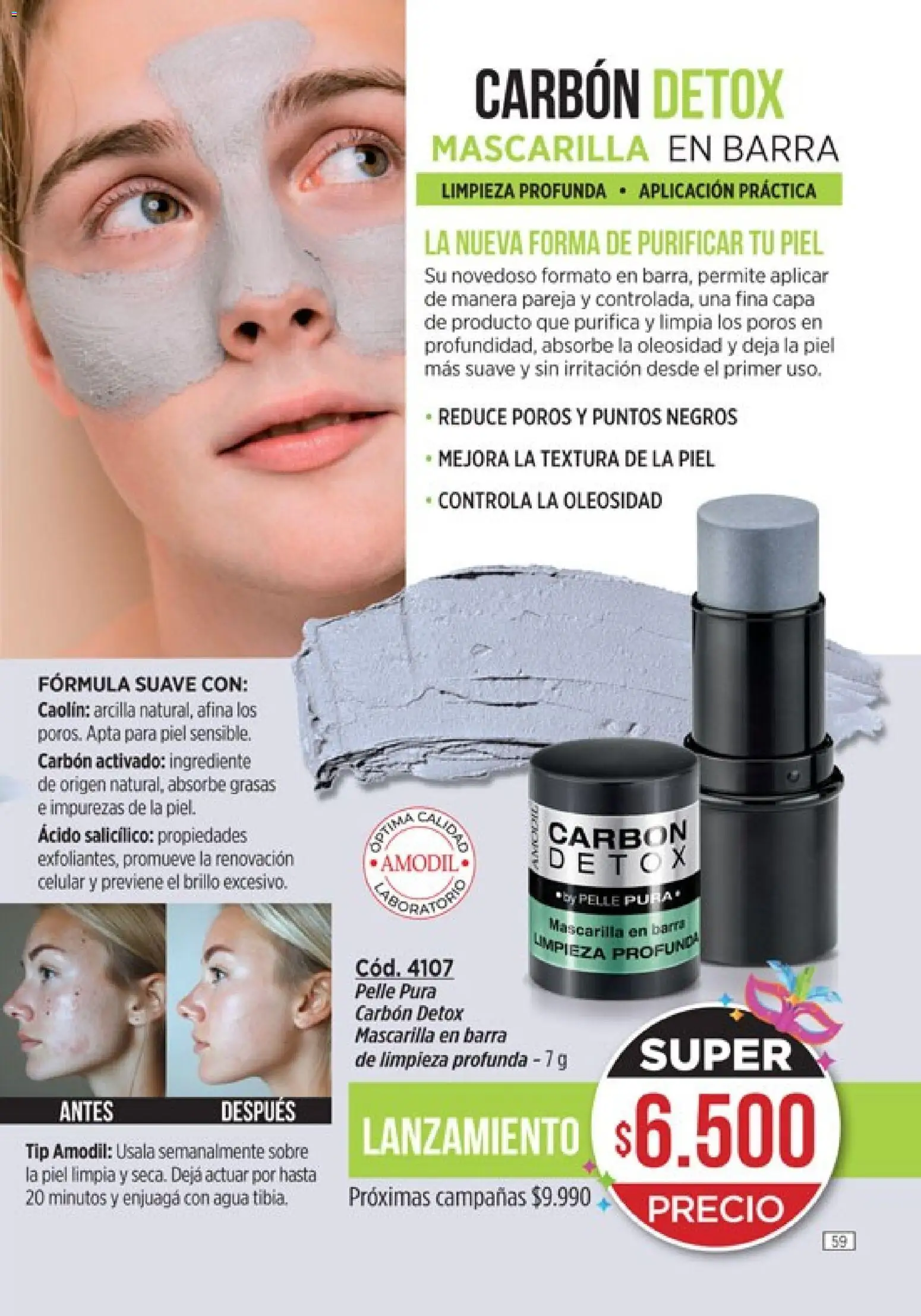 Catálogo Amodil Campaña 3 │ válido desde el 01.03.2026 | Página: 59 | Productos: Mascarilla, Sobre, Brillo, Agua