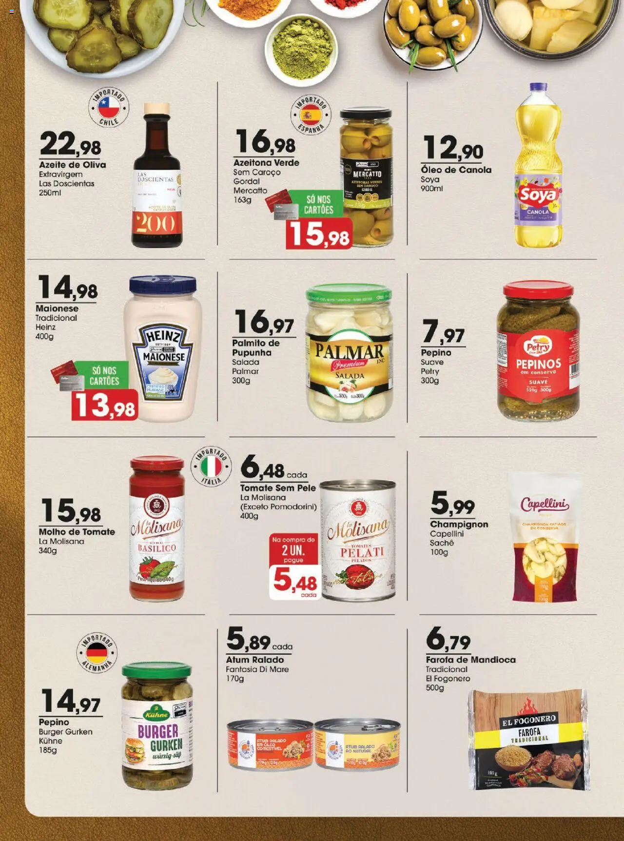 Zaffari Folheto - válido de 21.10.2025 | Página: 4 | Produtos: Pepinos, Champignon, Farofa, Azeite