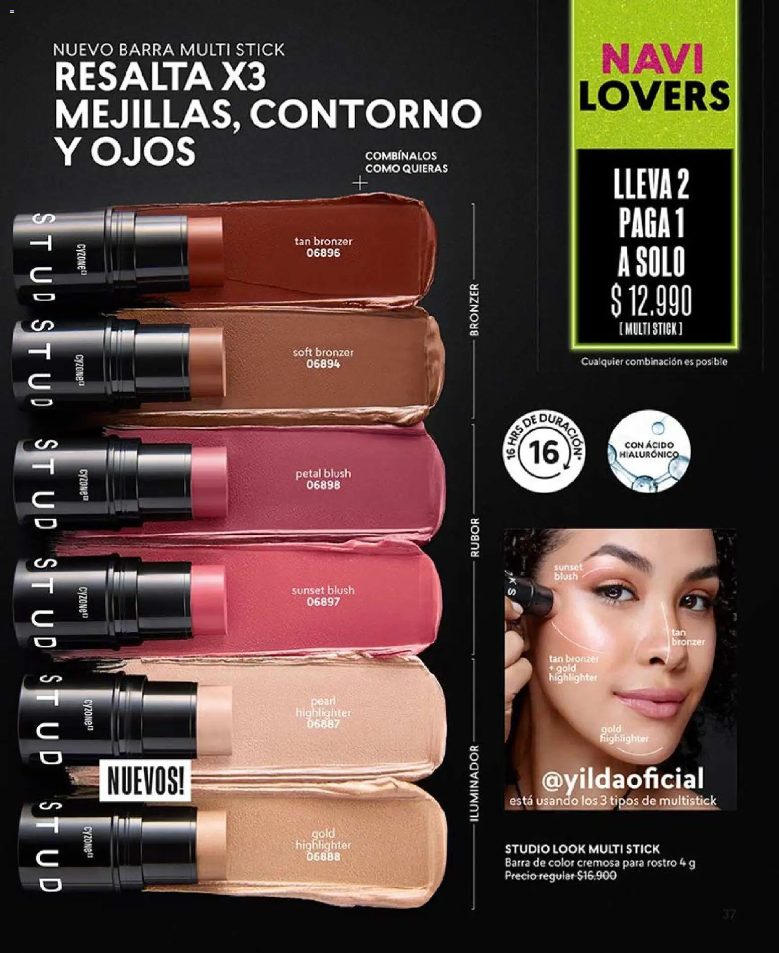 Catálogo CyZone Campaña 18 │ válido desde el 01.12.2025 | Página: 37 | Productos: Contorno, Iluminador, Rubor