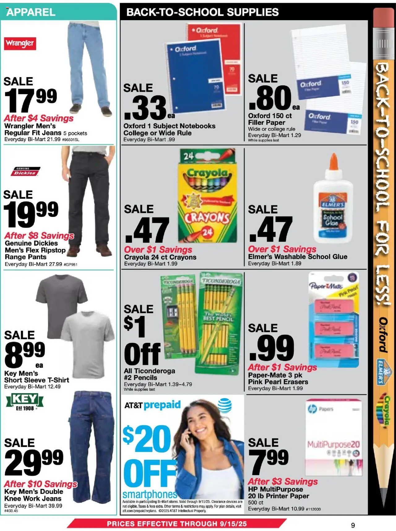 Bi-Mart Anniversary Savings Book - valid from 26.08.2025 | Page: 9 | Products: Pencil, Pants, Jeans, Printer
