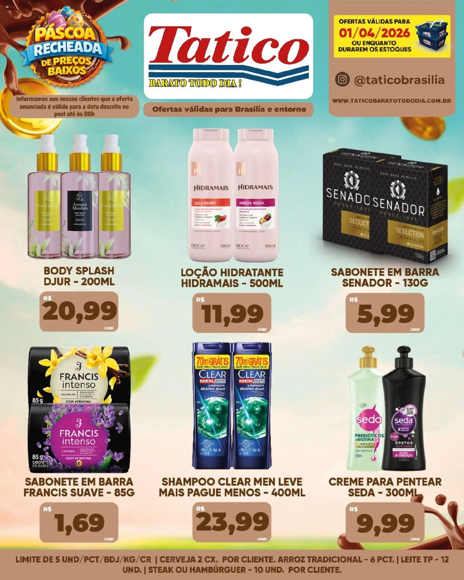 Tatico Folheto - válido de 02.04.2026 | Página: 33 | Produtos: Leite, Cerveja, Arroz, Ameixa