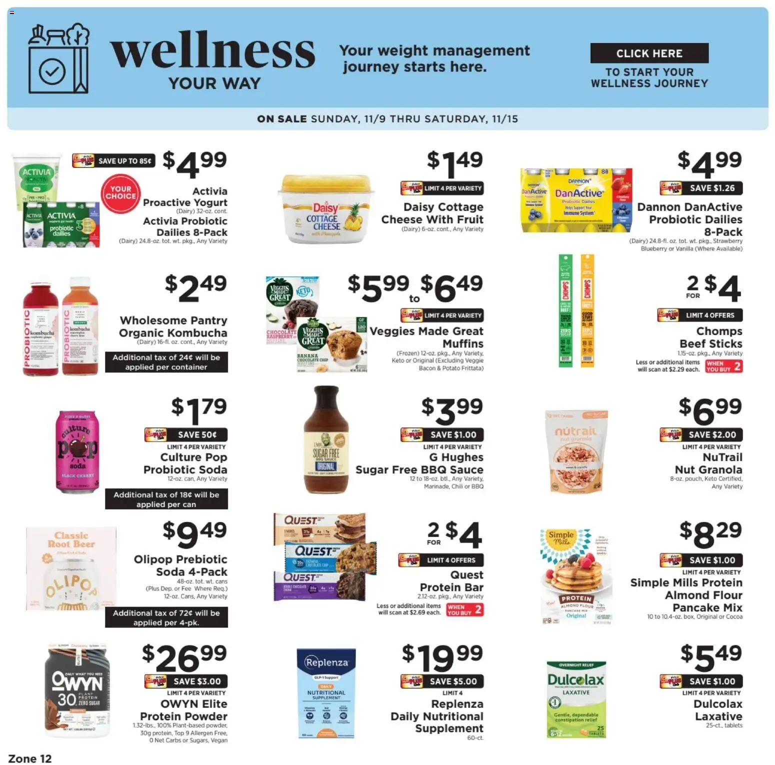 ShopRite Shop Wellness - valid from 09.11.2025 | Page: 1 | Products: Cheese, Beef, Sauce, Raspberry