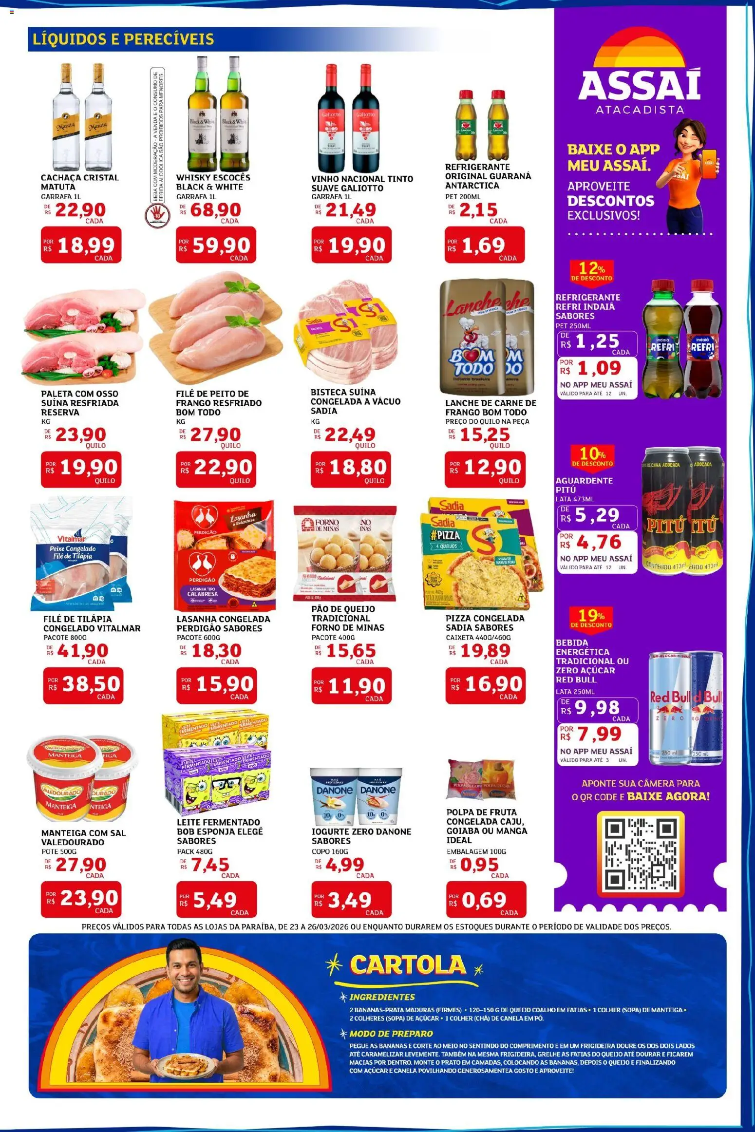 Assaí Atacadista Folheto - válido de 23.03.2026 | Página: 3 | Produtos: Queijo, Pão, Lasanha, Frango