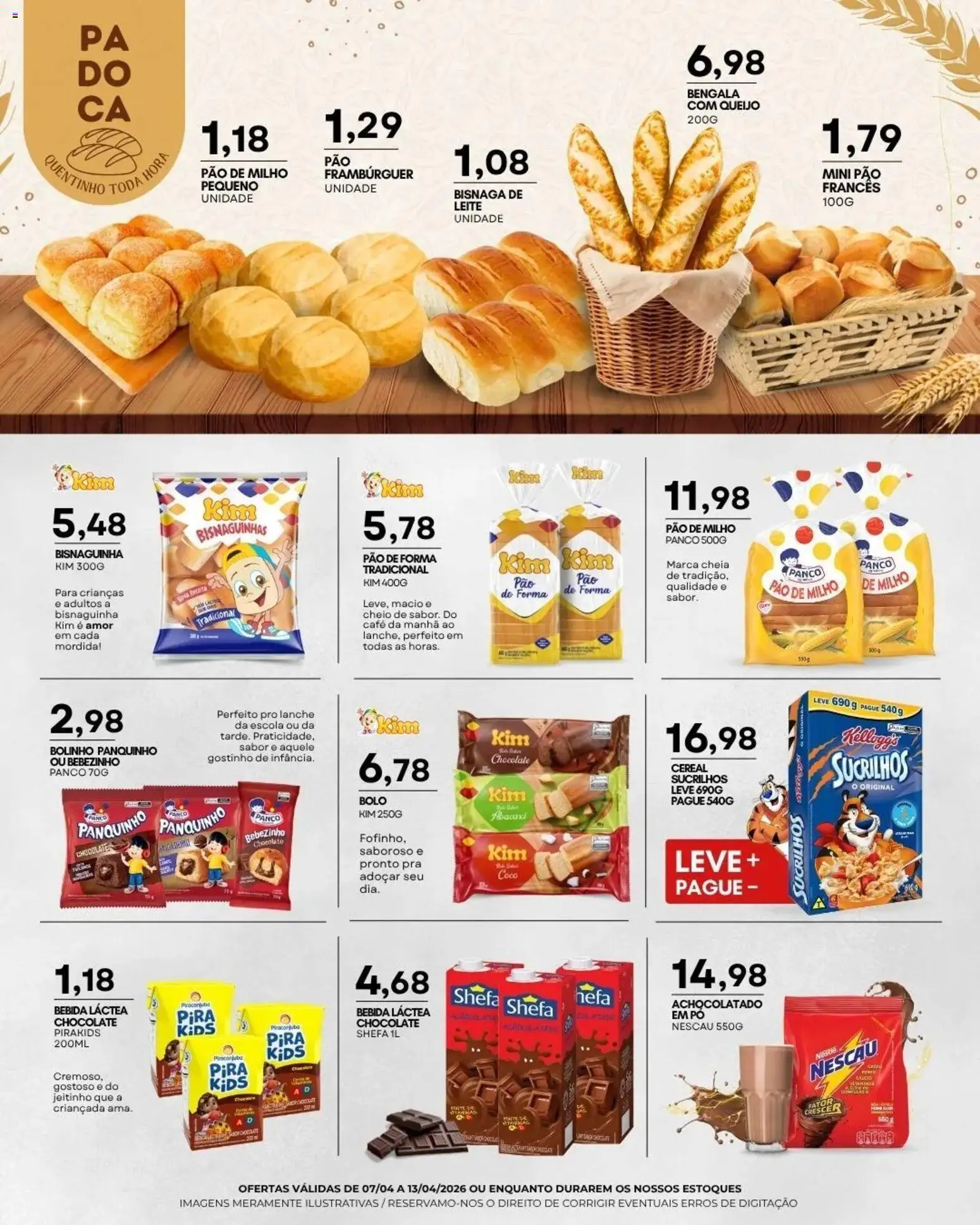Mercadão Atacadista Folheto - válido de 07.04.2026 | Página: 7 | Produtos: Queijo, Café, Bolo, Pão de forma