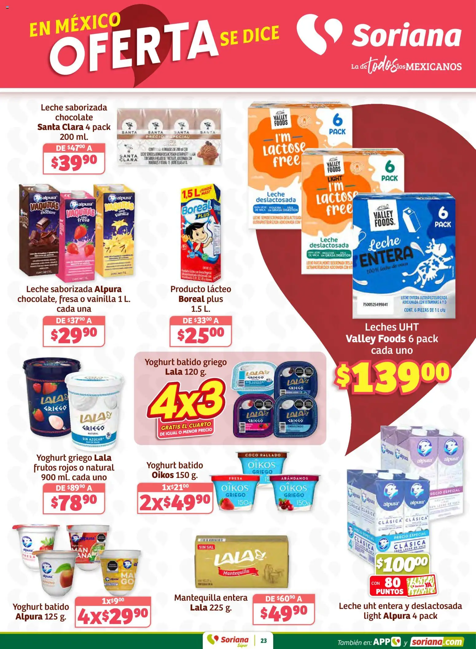 Nuevas ofertas de Soriana válidas en toda la República Mexicana desde el 12.02.2026. ¡Encuentra las mejores ofertas en Soriana - Preciazazaso Súper: Edo Mex, Gro, Hgo, Mor, Pue, Qto, Tlax, Ver! | Página: 23 | Productos: Fresa, Leche, Mantequilla, Arándanos
