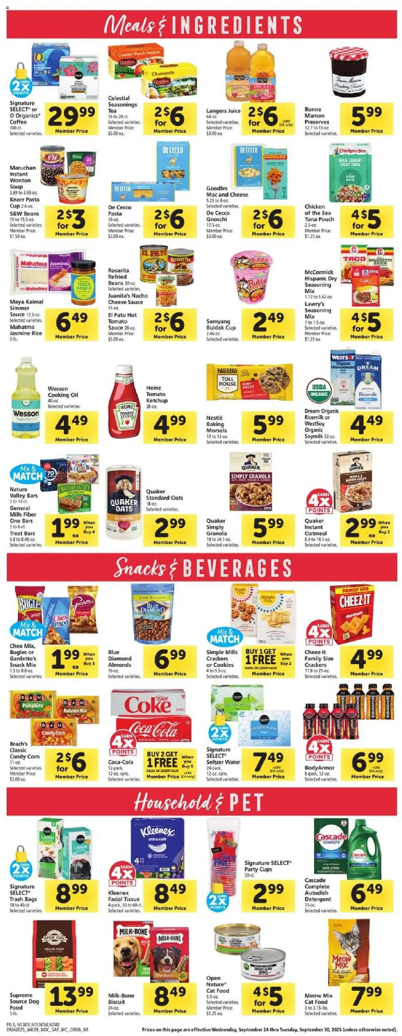 Safeway Weekly Ad - valid from 24.09.2025 | Page: 6 | Products: Oil, Pasta, Cookies, Sauce